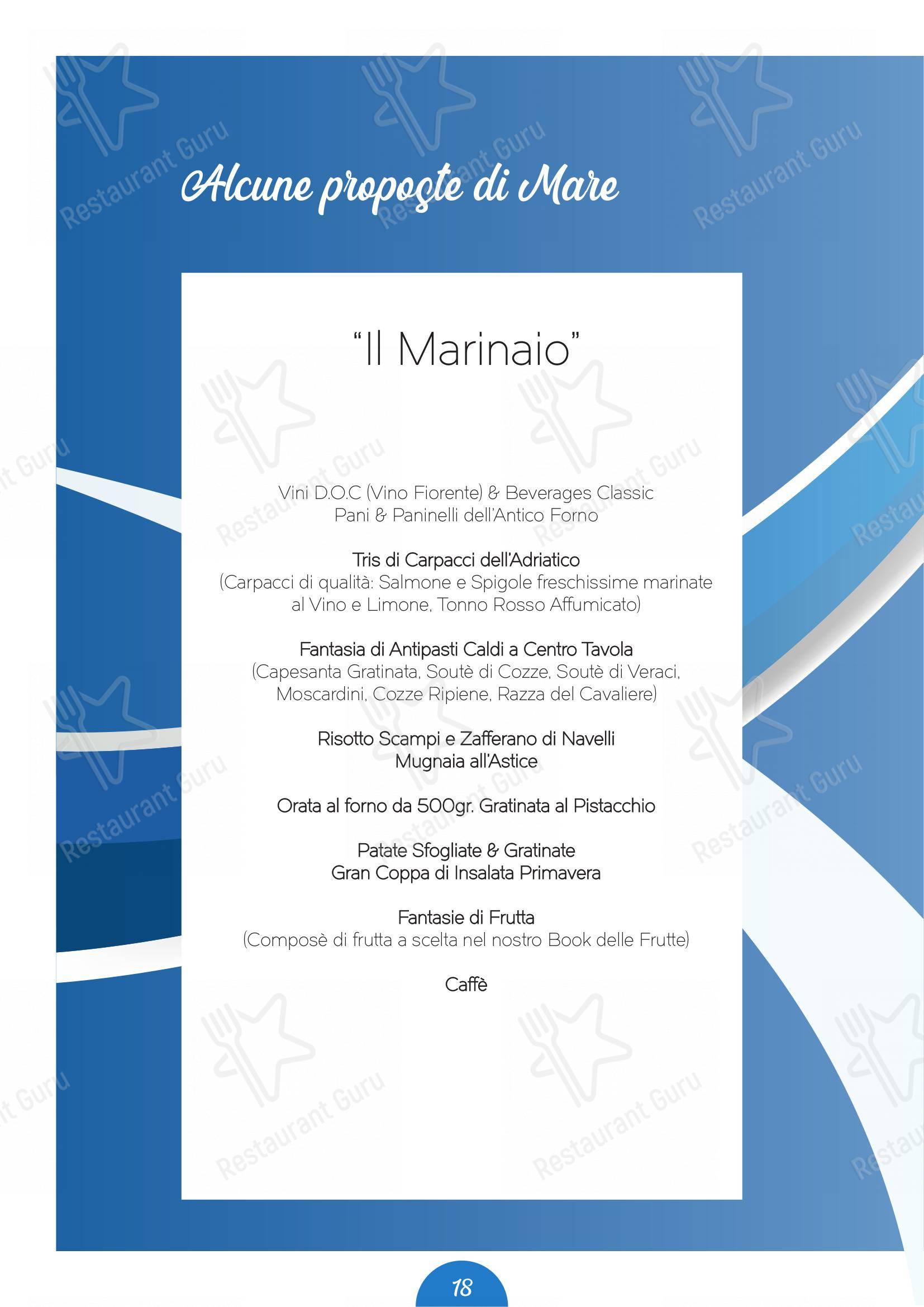 Menu per Il Castello di Perano in Perano