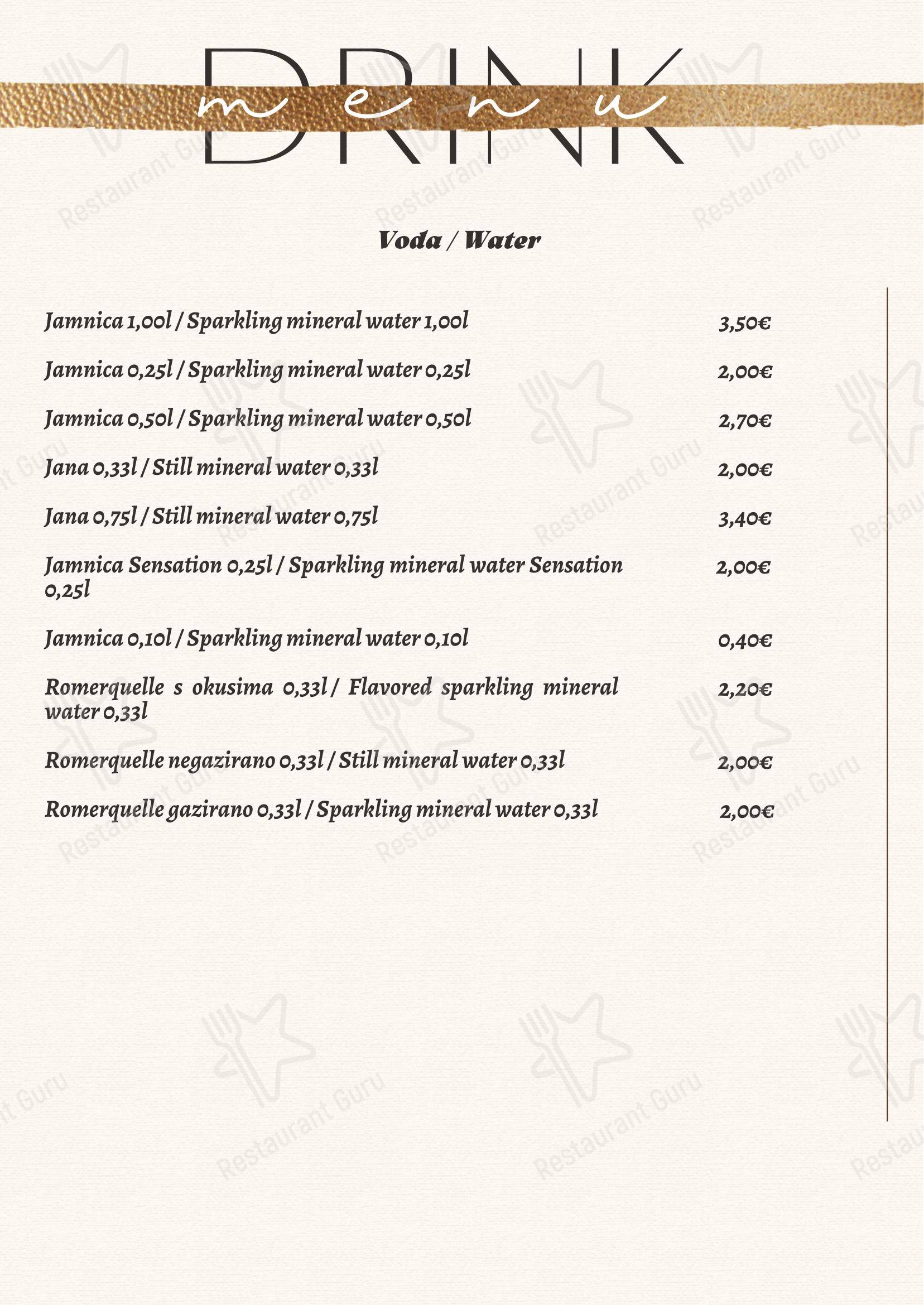 Izletiste Petek / Restoran Garfield in Ivanić-Grad - 菜单