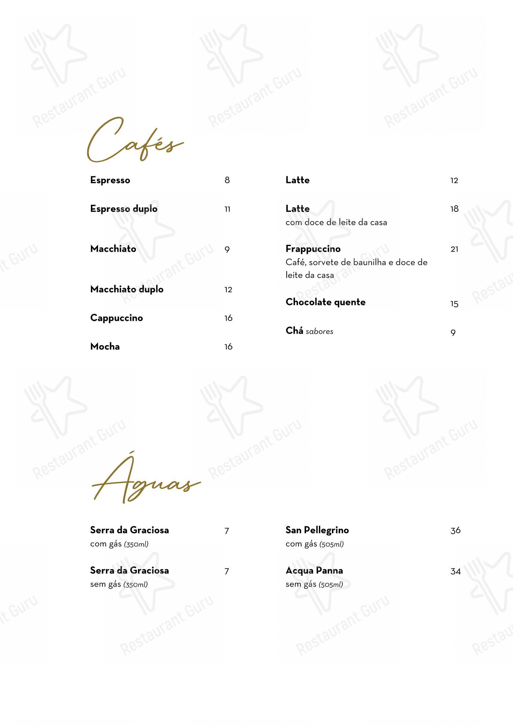 Jardim Secreto Gastronomia e Afetividade - Menu bar