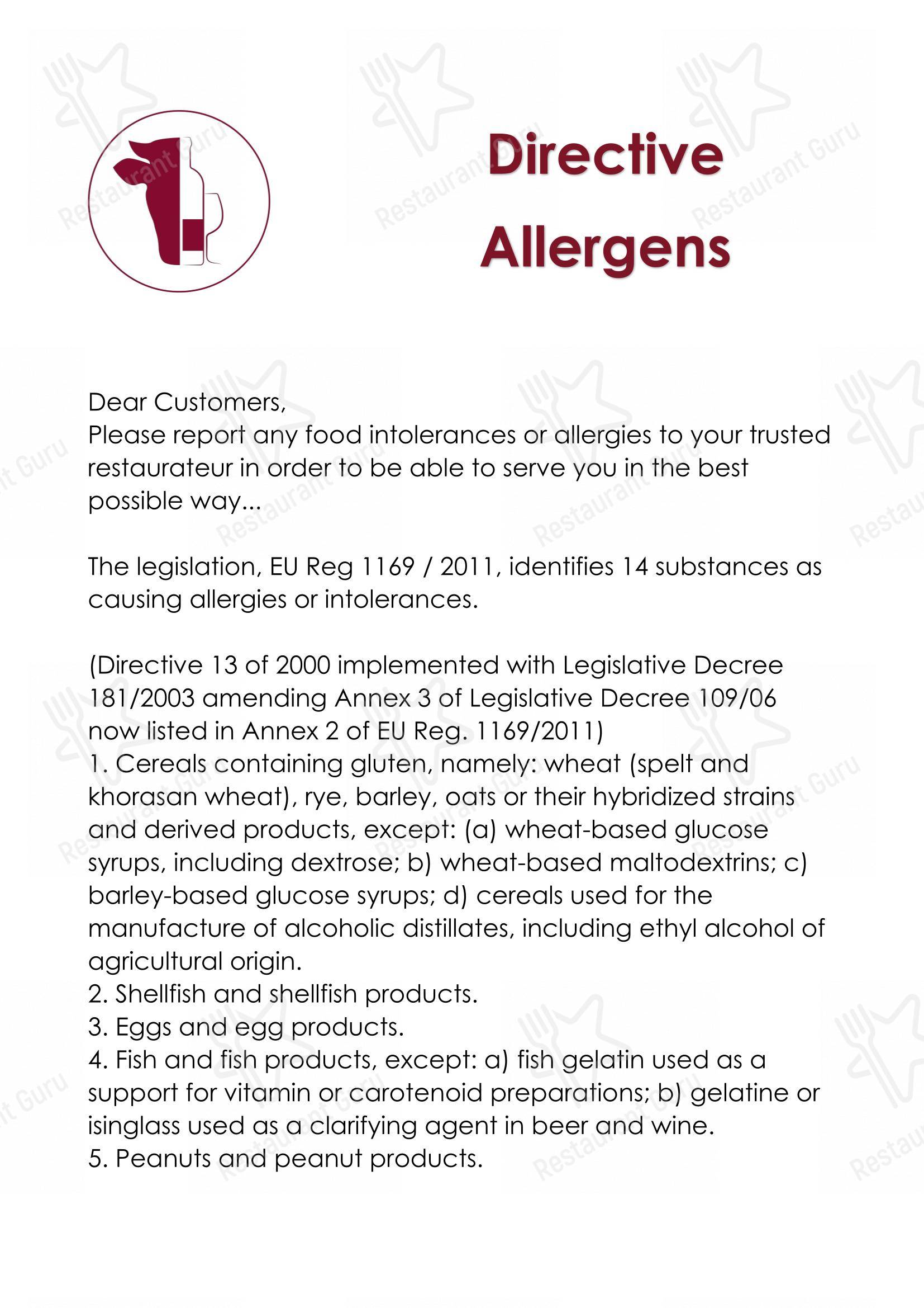 Menu pour L'Ostu Dal Maslè dans Mezzi Po