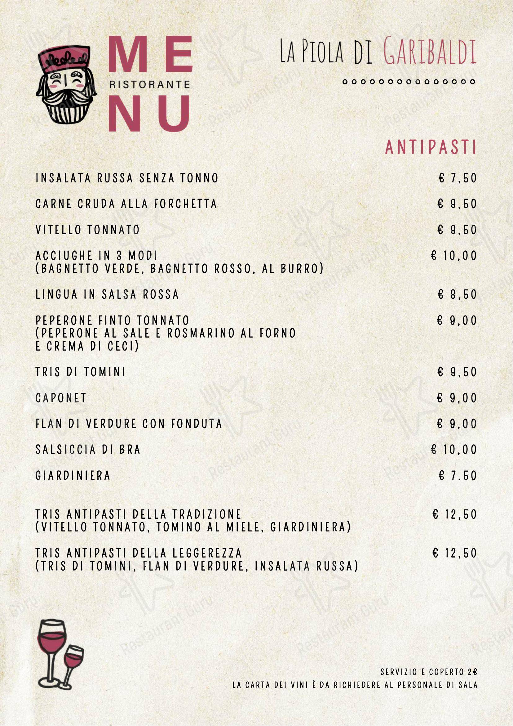 La Piola di Garibaldi in Asti - 菜单