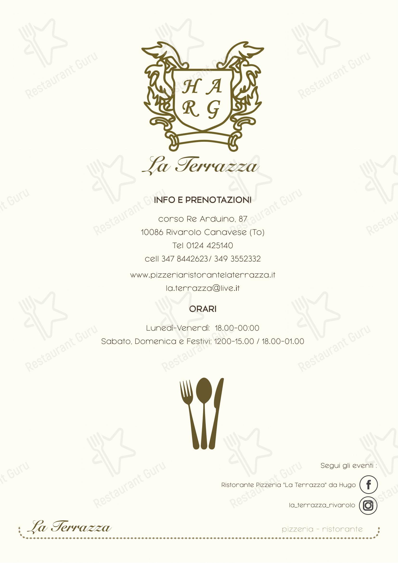 Menu per La Terrazza ristorante