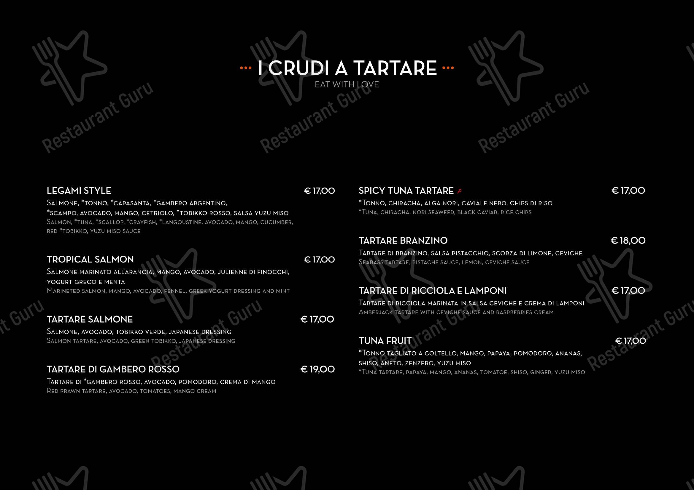Menu per Legami Sushi & More ROMA in Roma