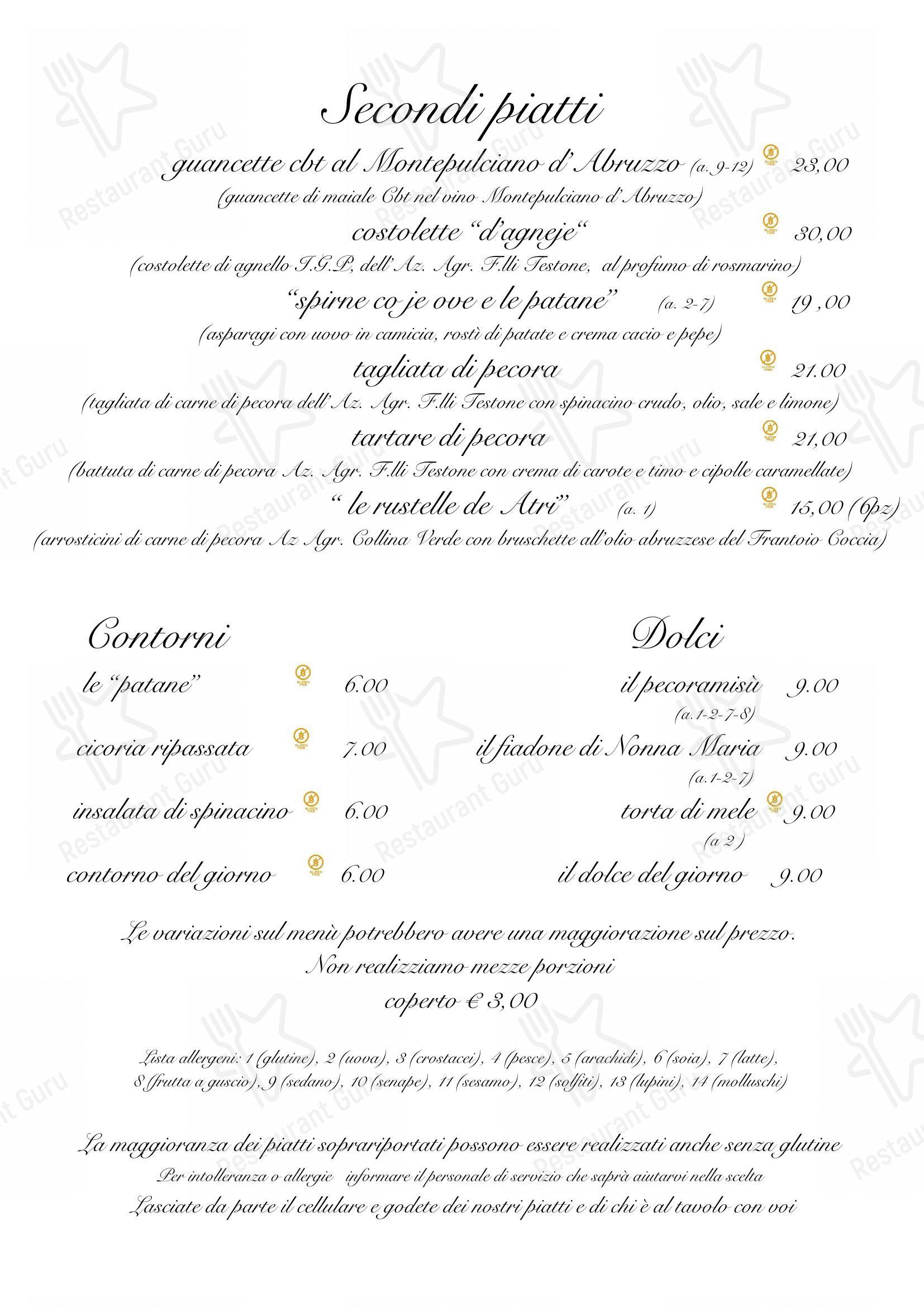 Основное меню per Mezzolitro • vini e cucina Ristorante abruzzese in Rho