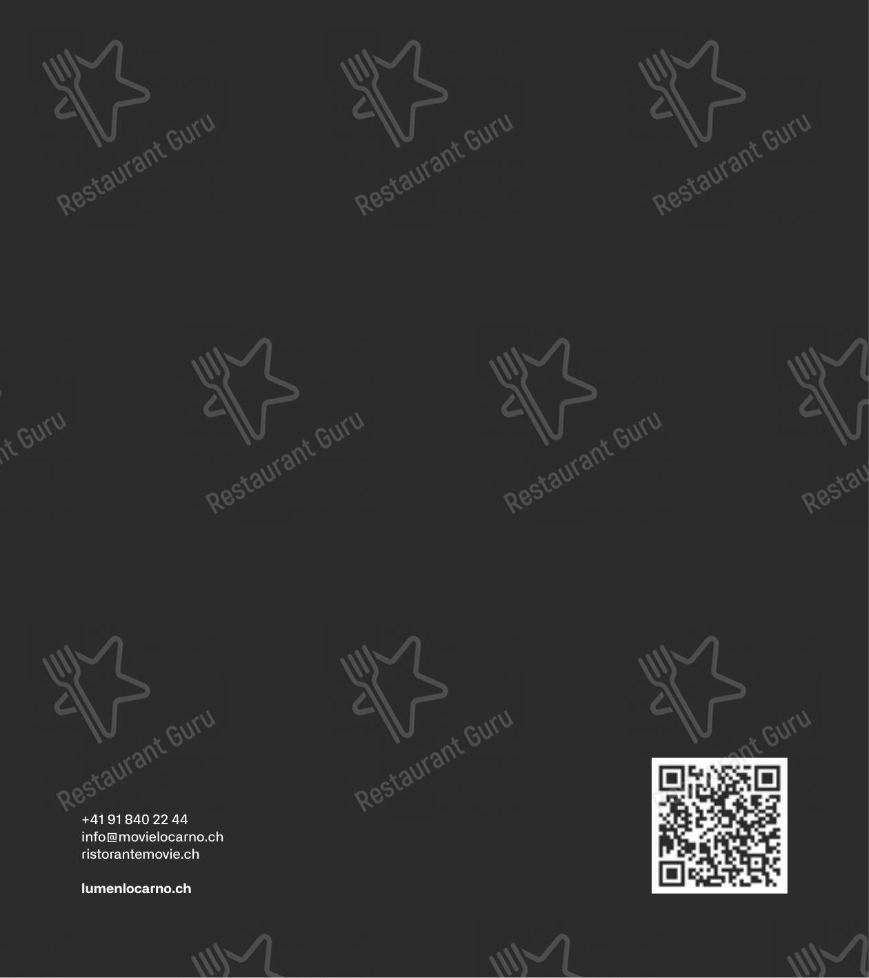 Menu di Movie Restaurant & Lounge - Основное меню