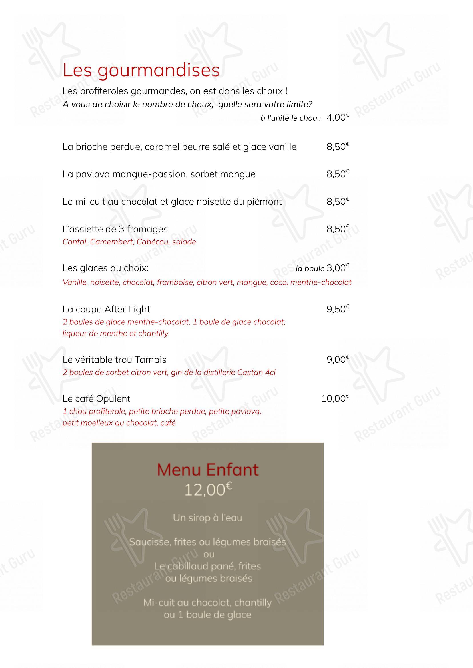 OPULENCE dans Albi - Menu