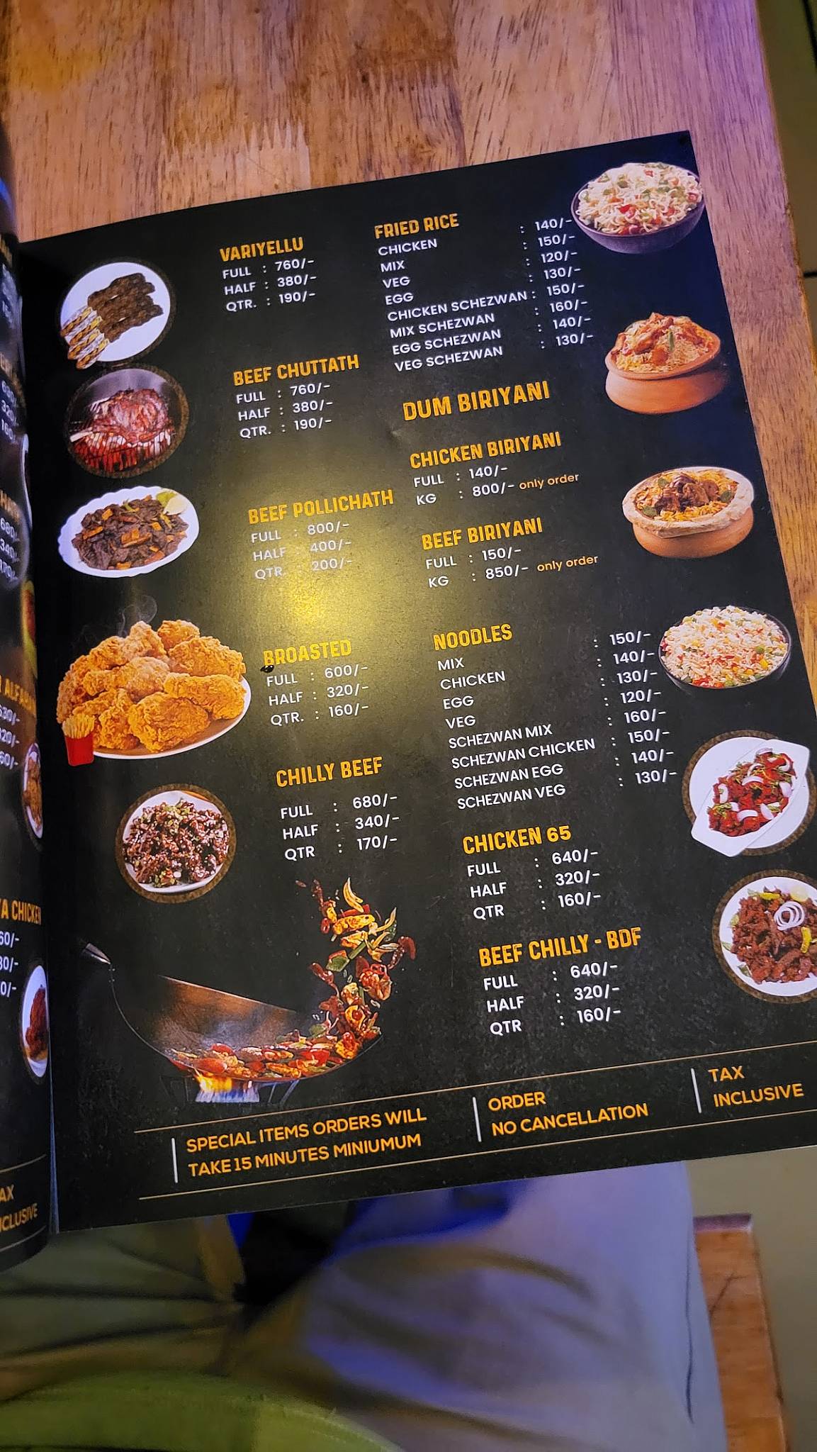 Pepper Mint Restaurant menu