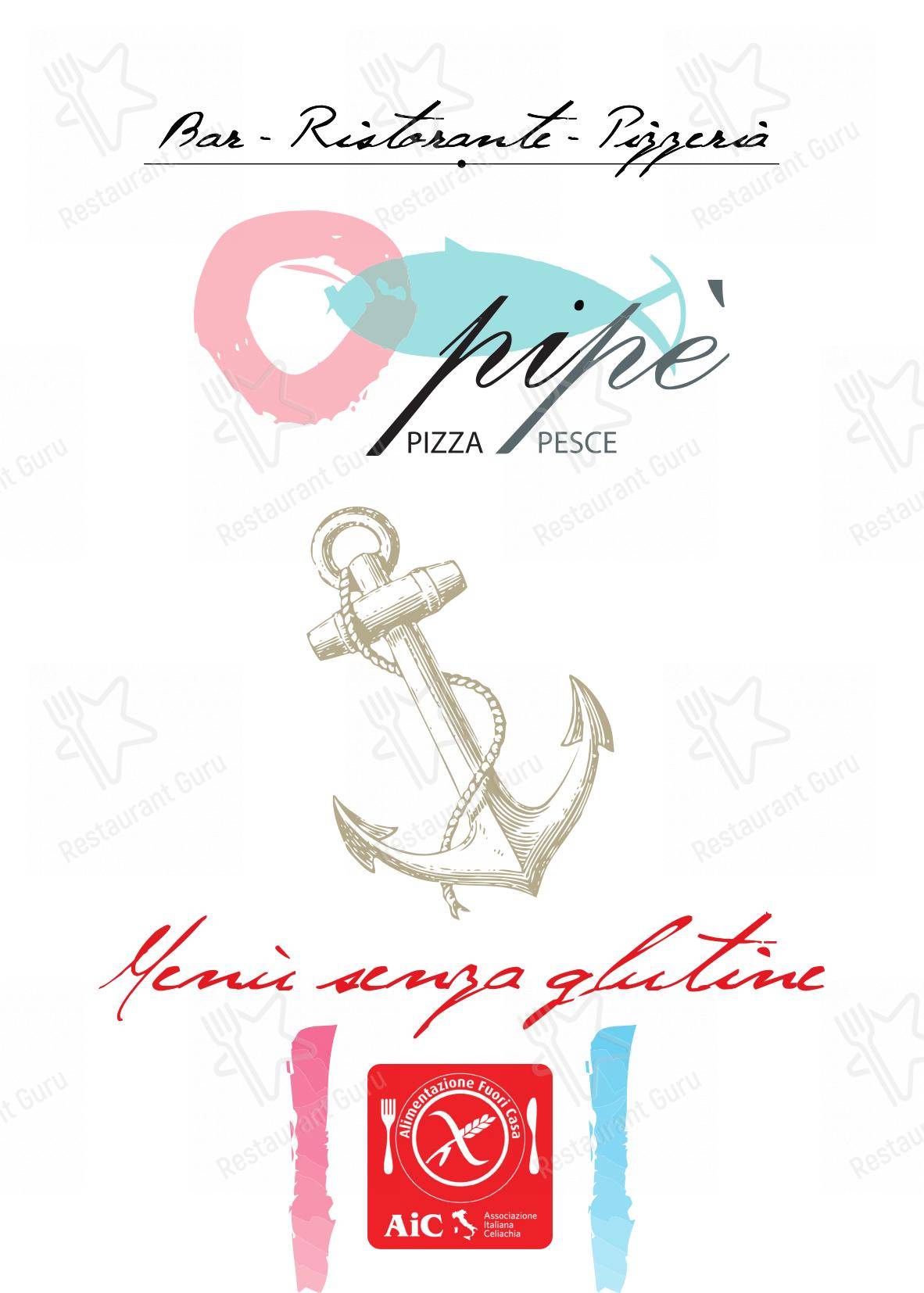 PiPè in Pescara - Menu bar