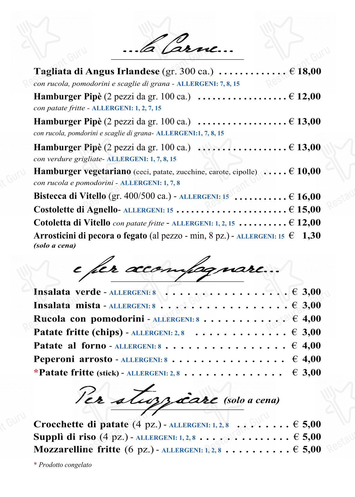 Menu di PiPè - Menu