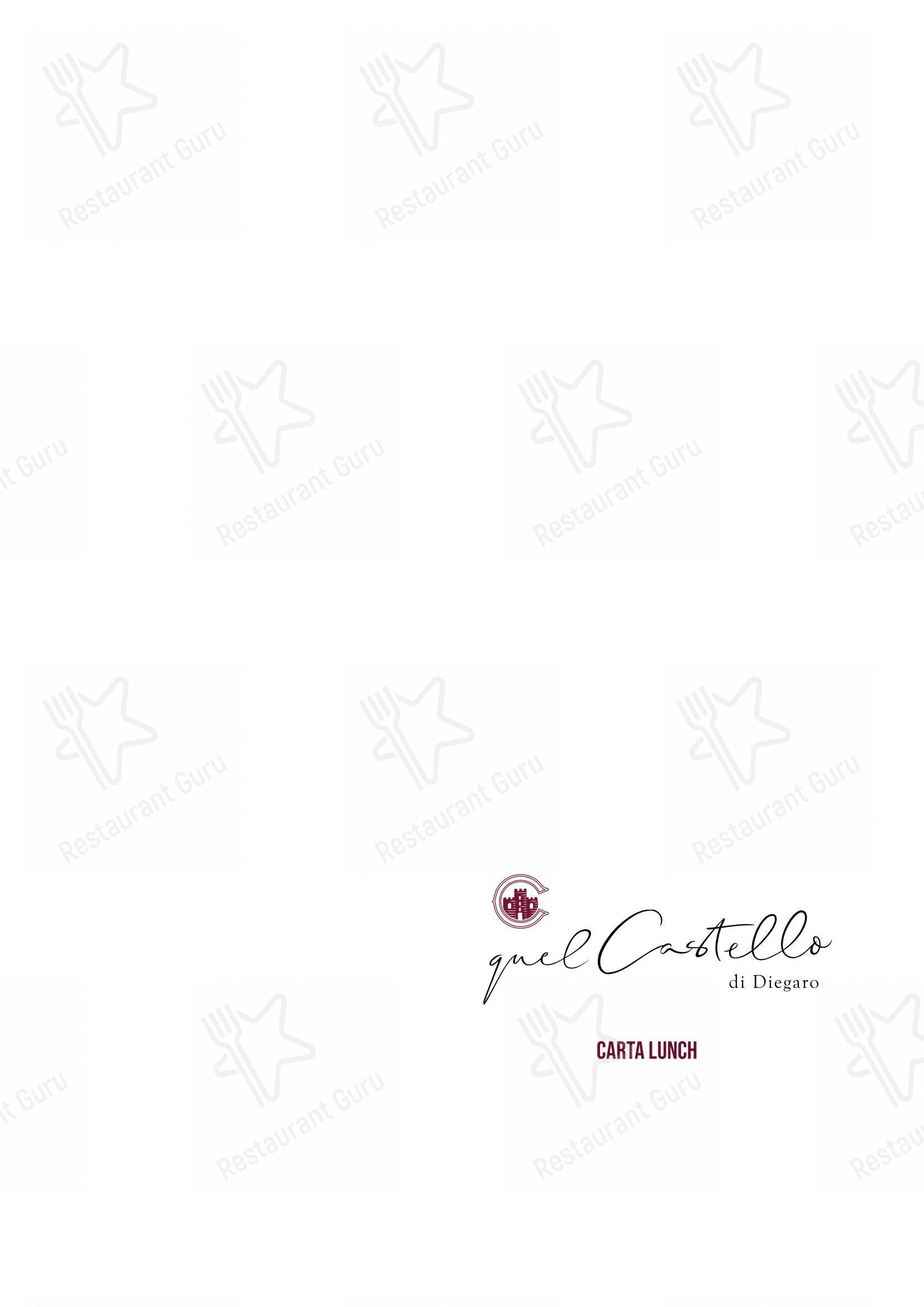 Menu bar per Quel Castello di Diegaro - Ristorante e Pizzeria in Cesena