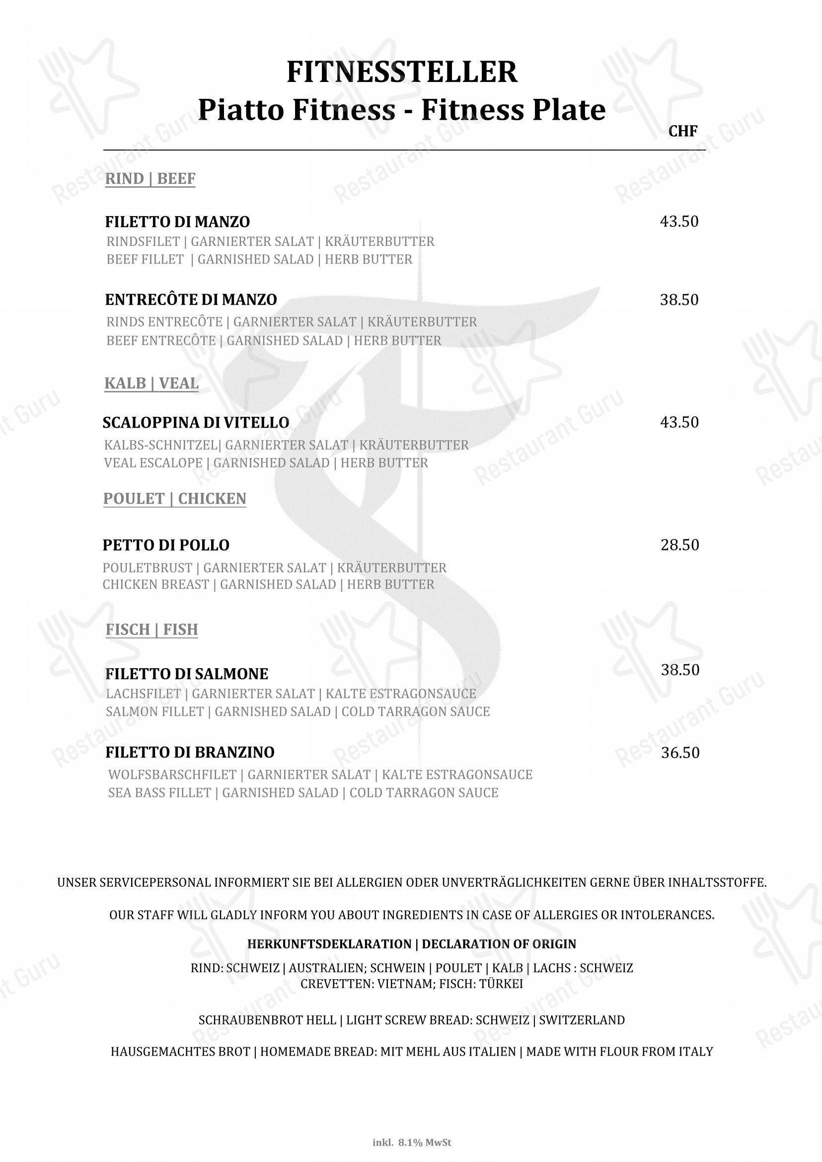 Основное меню per Restaurant Fiorentina Basel pizzeria