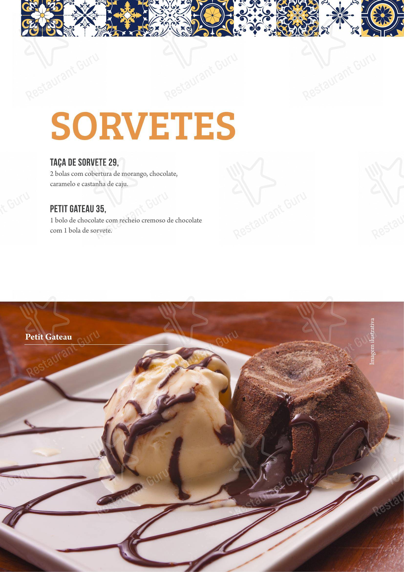 Menu bar para Restaurante Bacalhau, Vinho e Cia restaurante