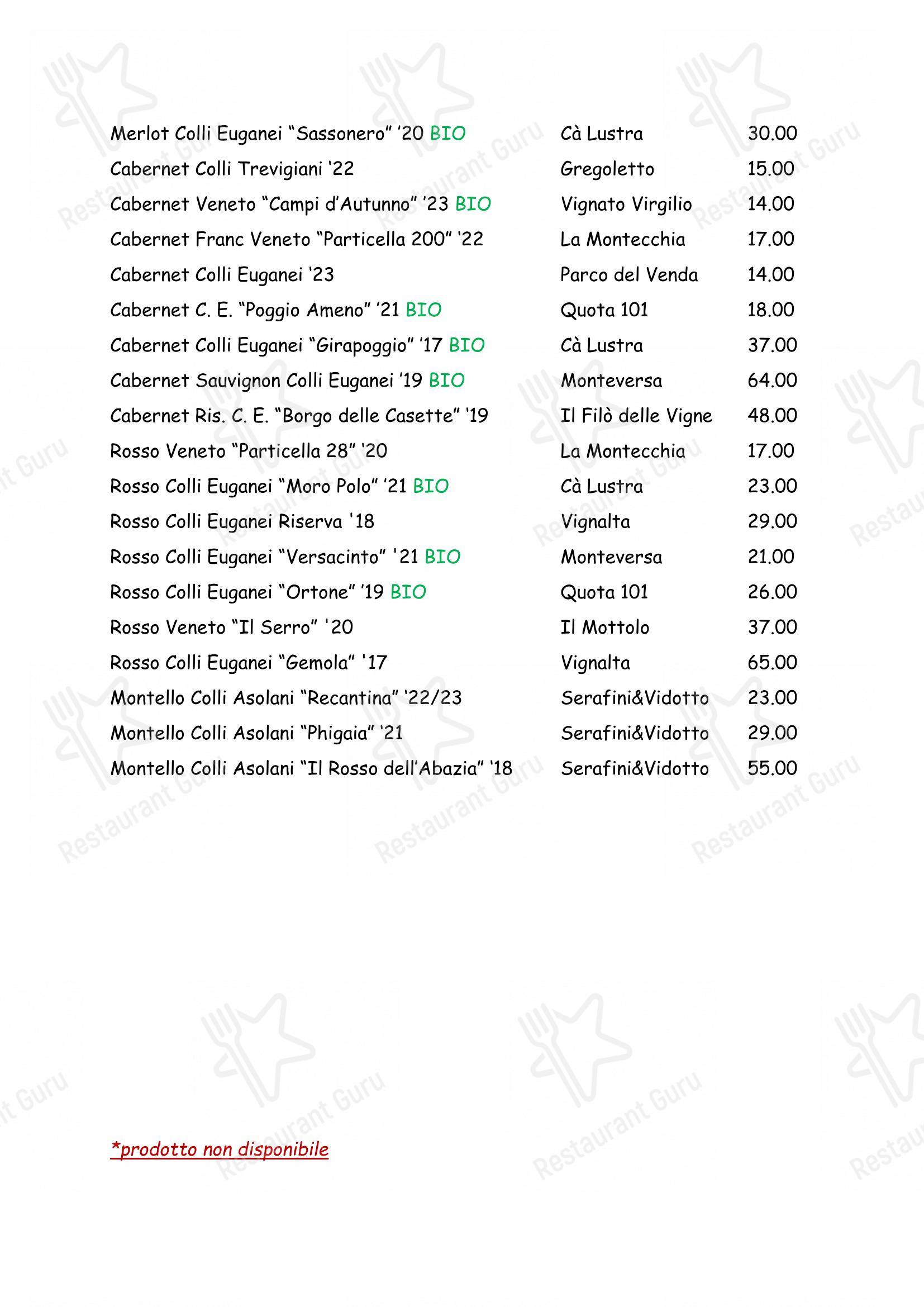 Menu di Ristorante Antica Trattoria al Bosco - 菜单