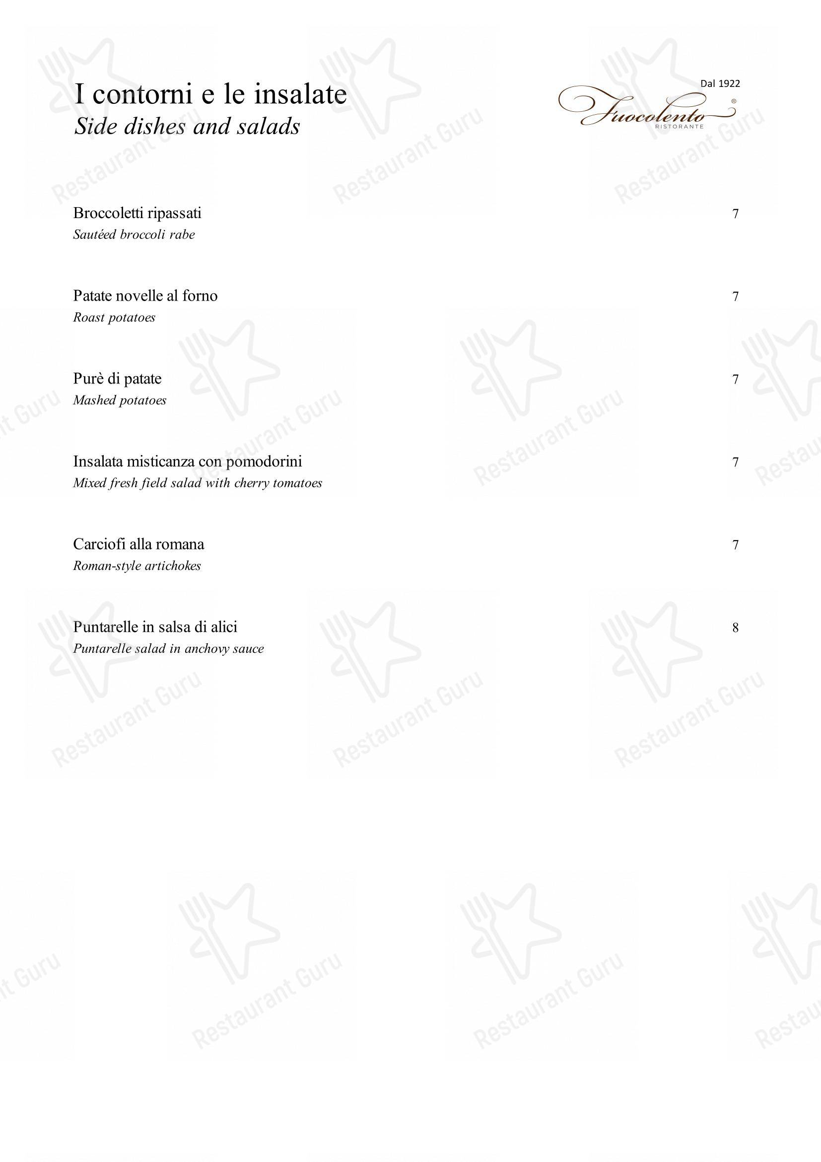 Menu per Fuocolento in Roma