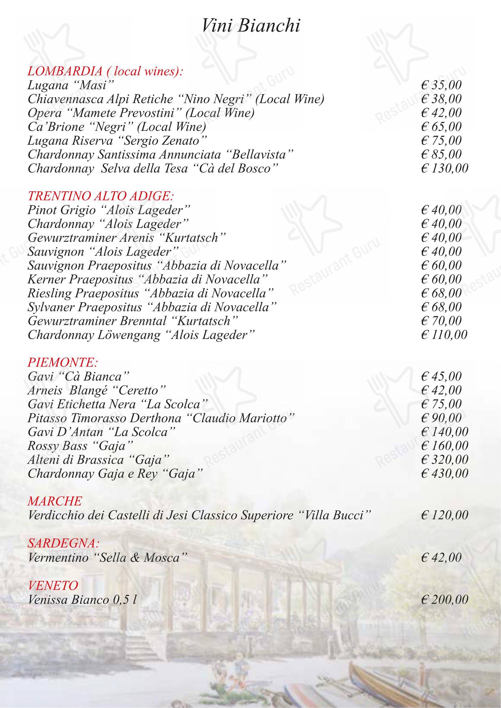 Ristorante La Punta in Bellagio - Коктейльная карта