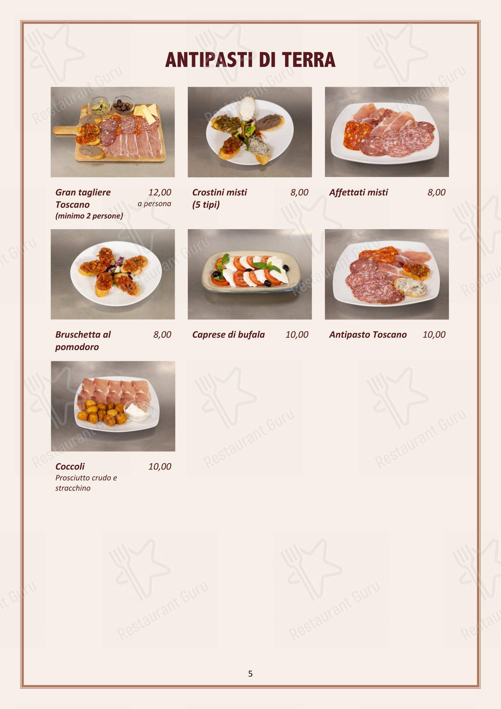 Ristorante Pizzeria Da Foffo in Signa - Menu