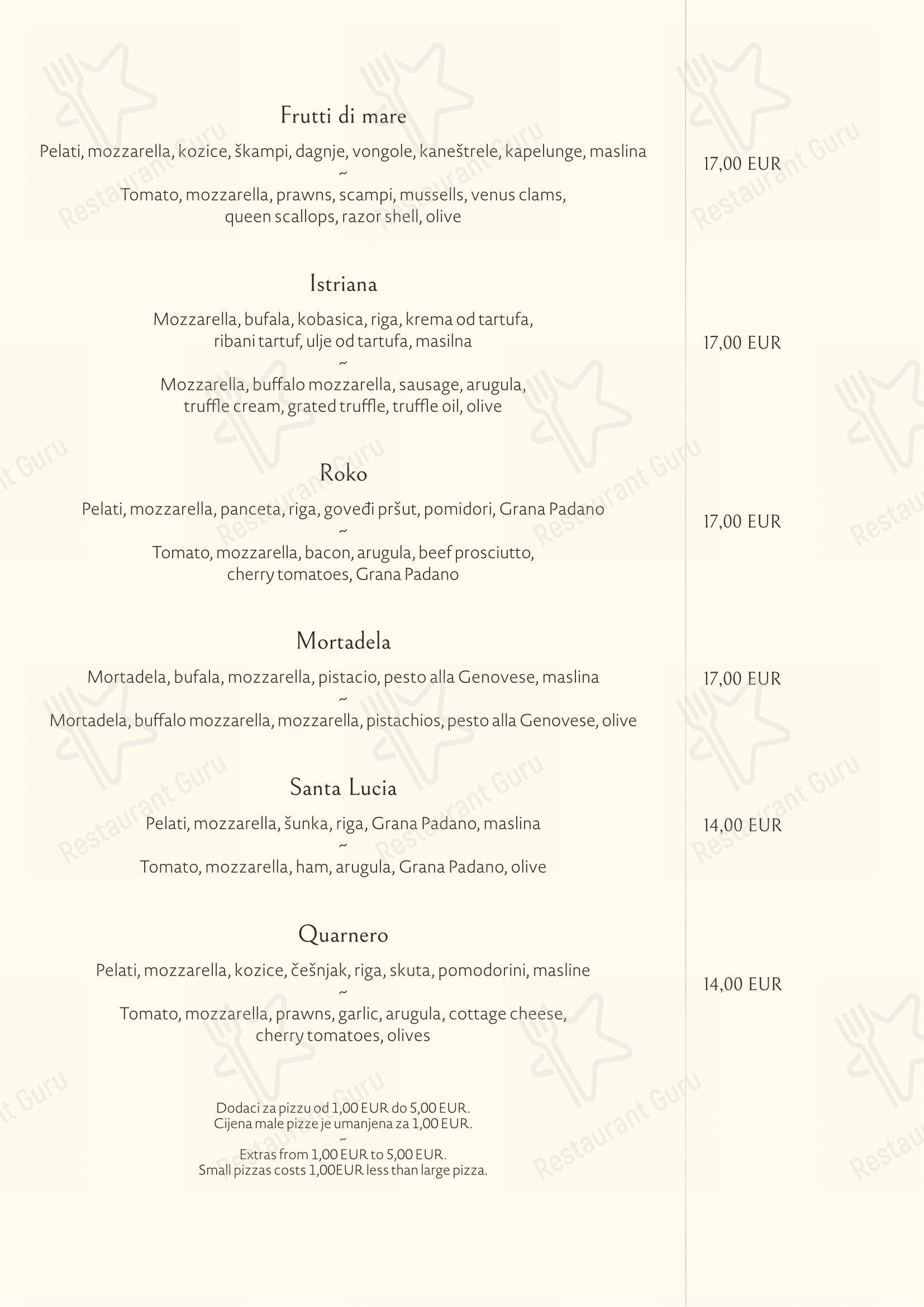 Menu per Roko ristorante