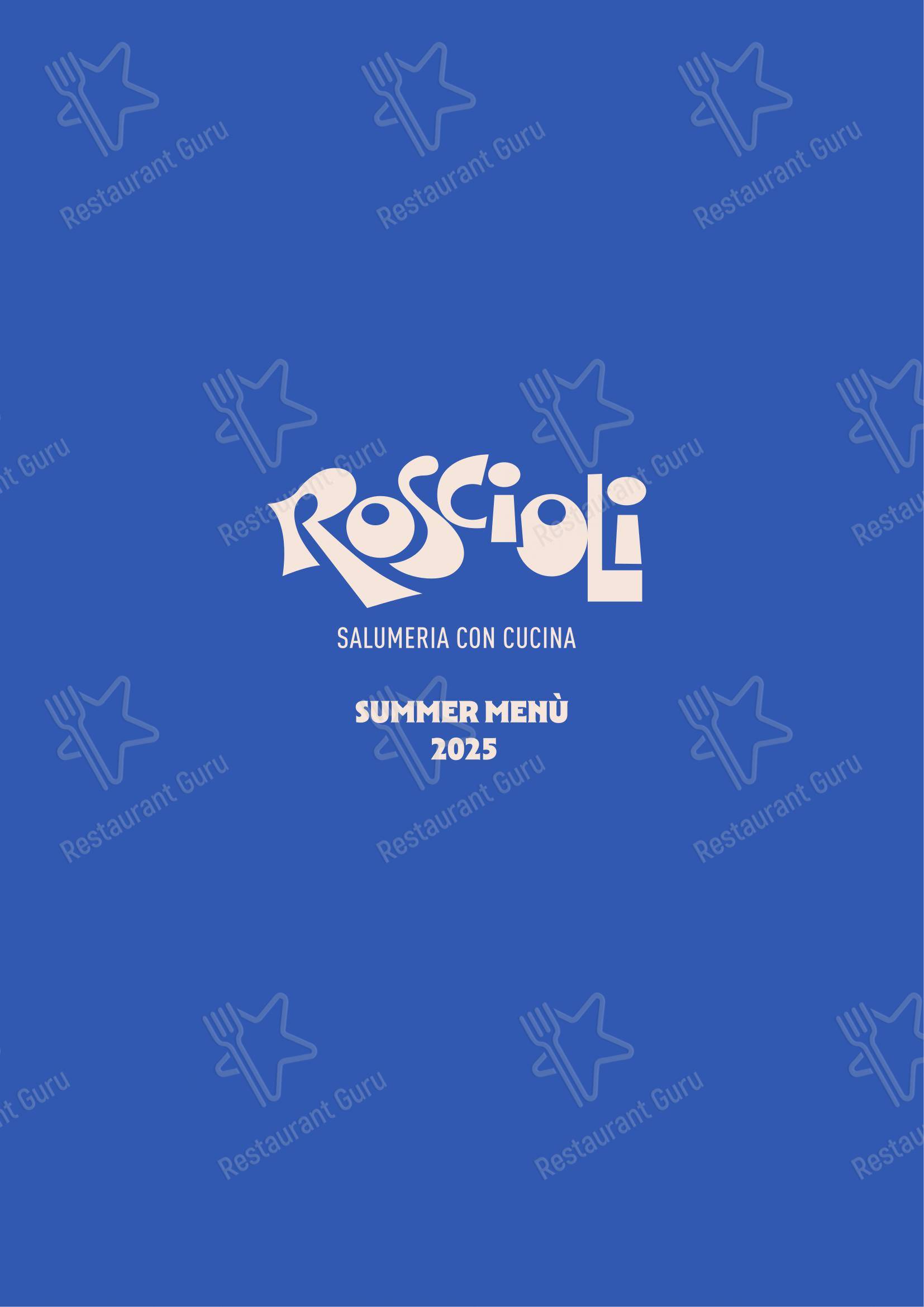 Menu pour Roscioli Salumeria con Cucina - 菜单