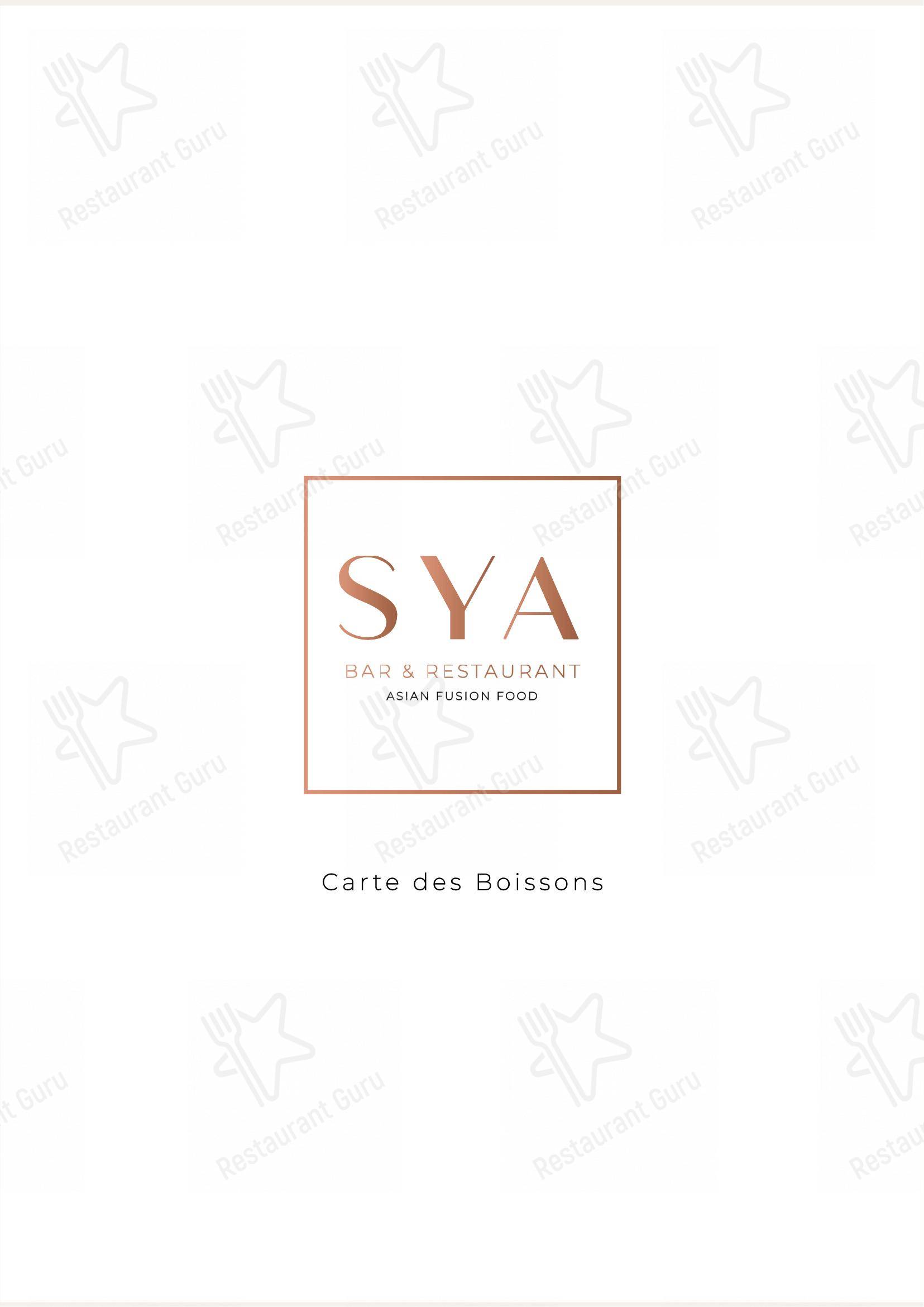 Menu bar pour SYA dans Montévrain