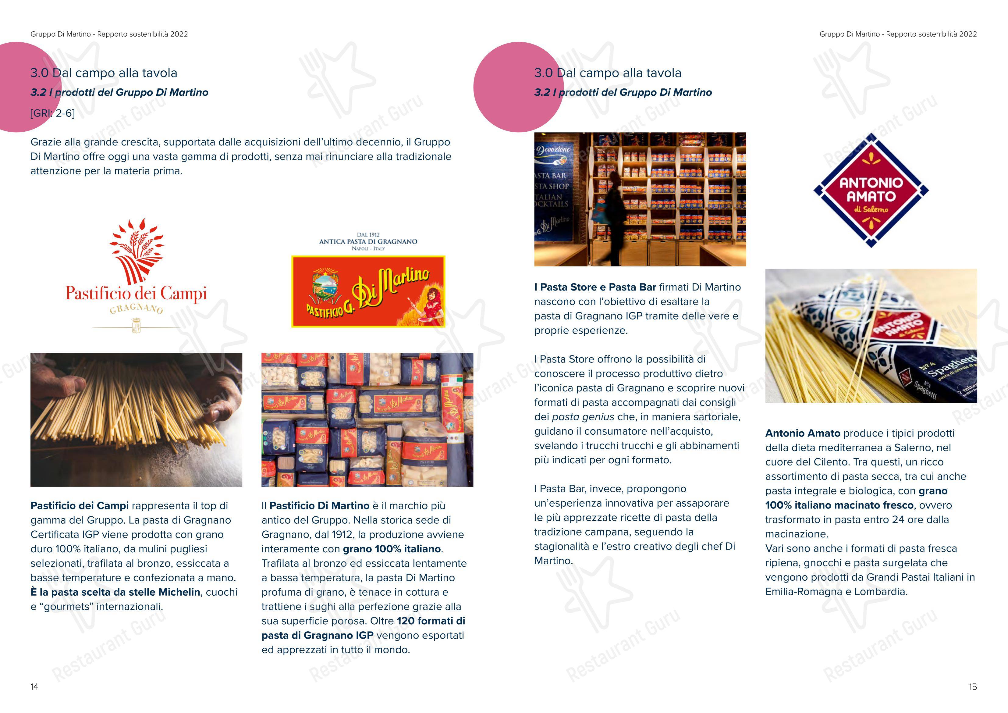 Menu per Sea Front Di Martino Pasta Bar in Napoli