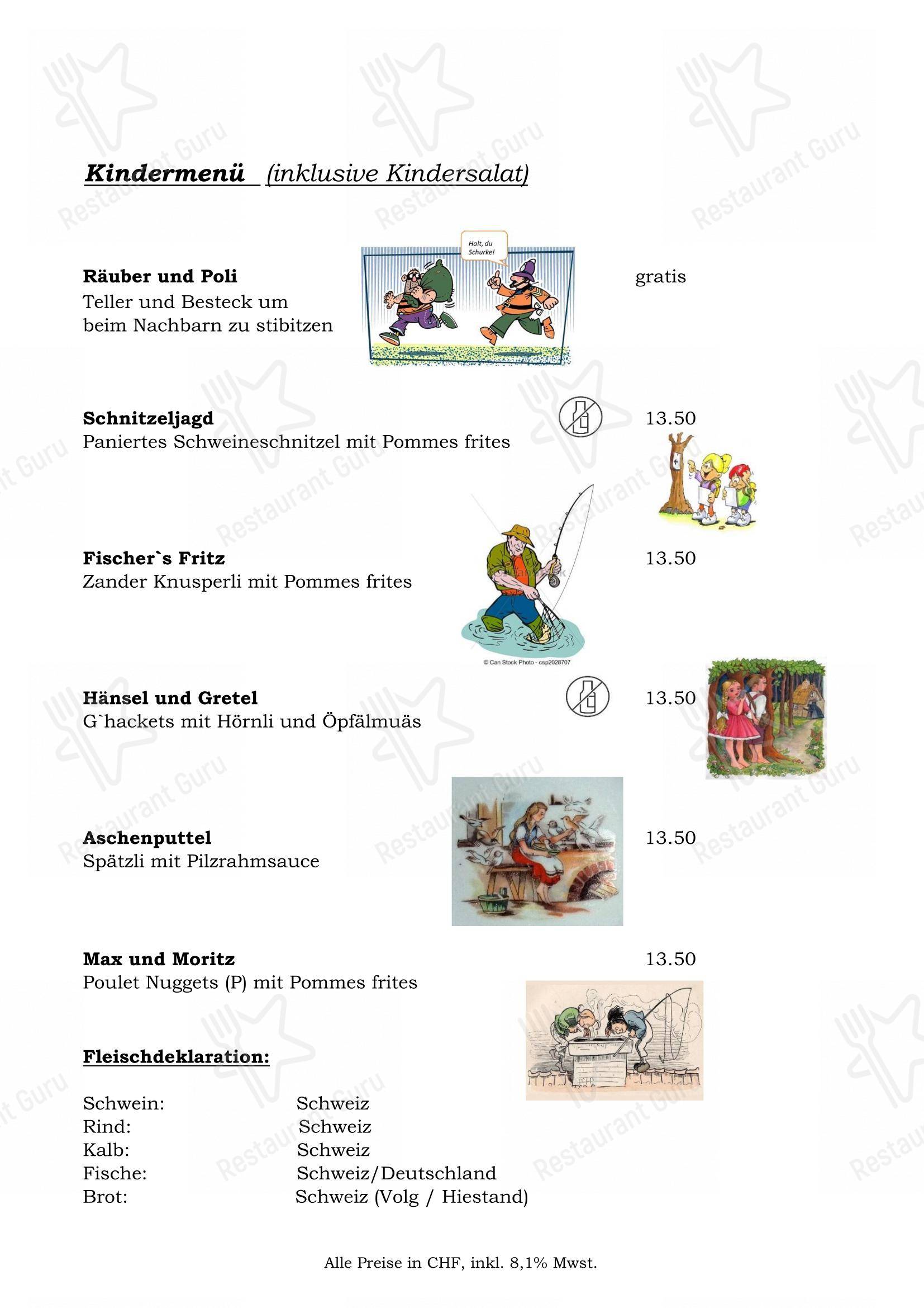 Menu per Stube Marthalen ristorante