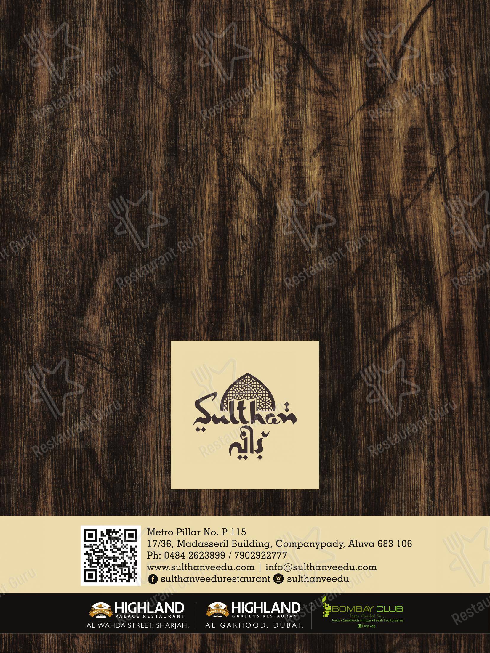 Menu for Sulthan Veedu Restaurant in Aluva