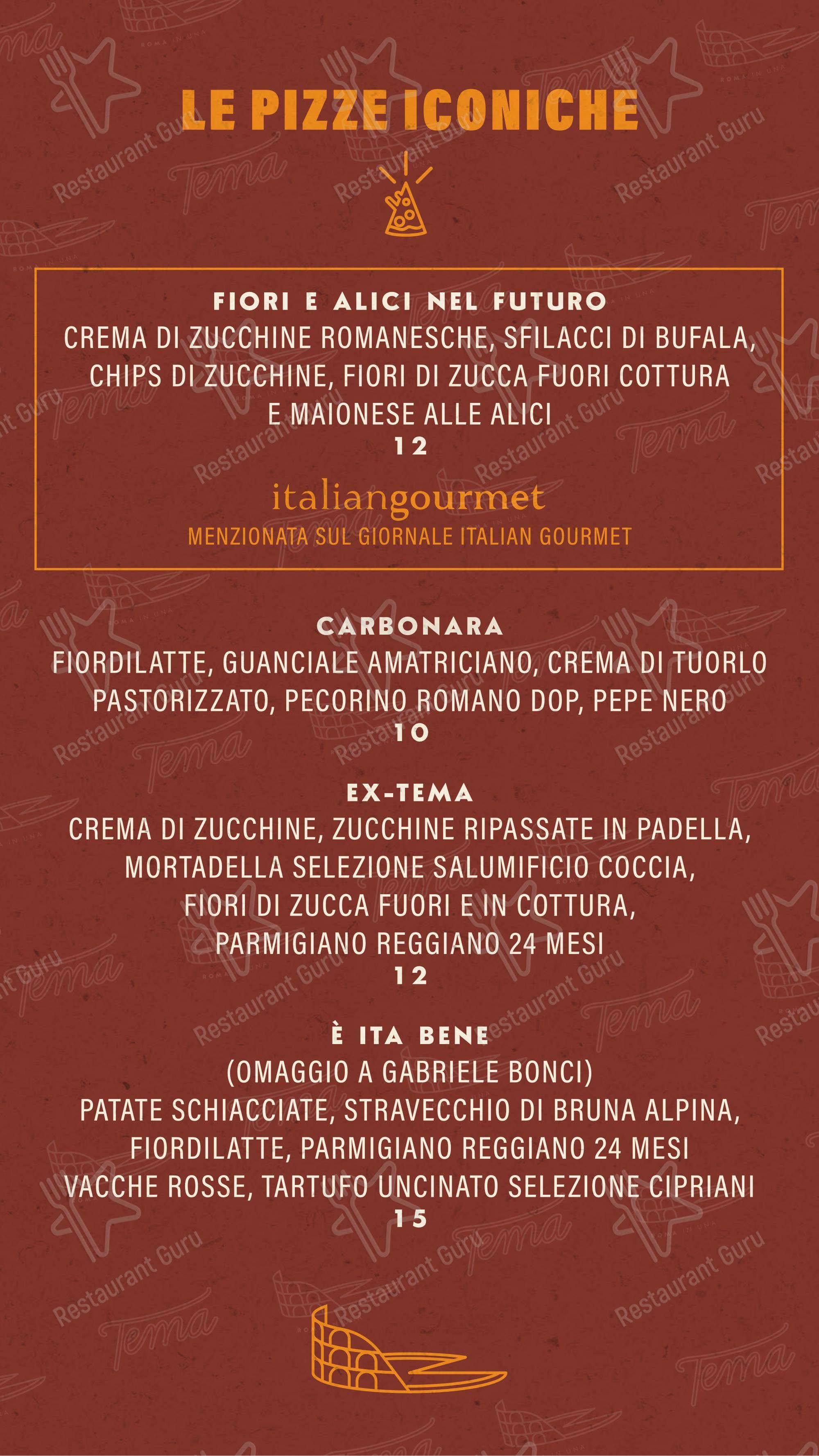 Menu per Tema - Roma in una pizza in Aprilia
