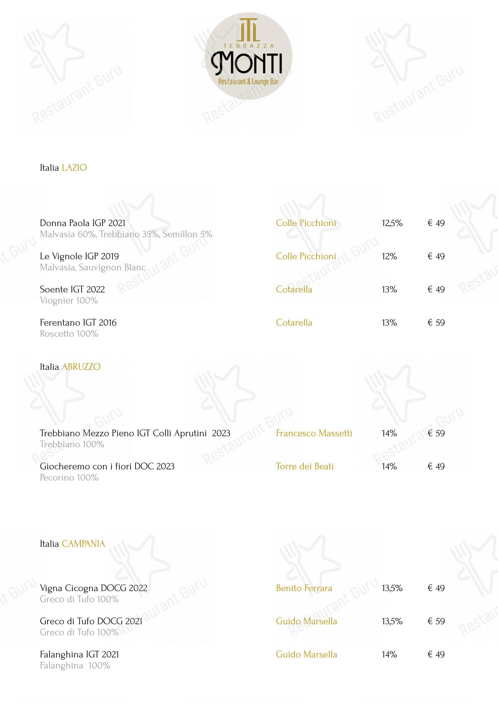 Terrazza Monti - Restaurant & Lounge Bar in Roma - Lunch Menu