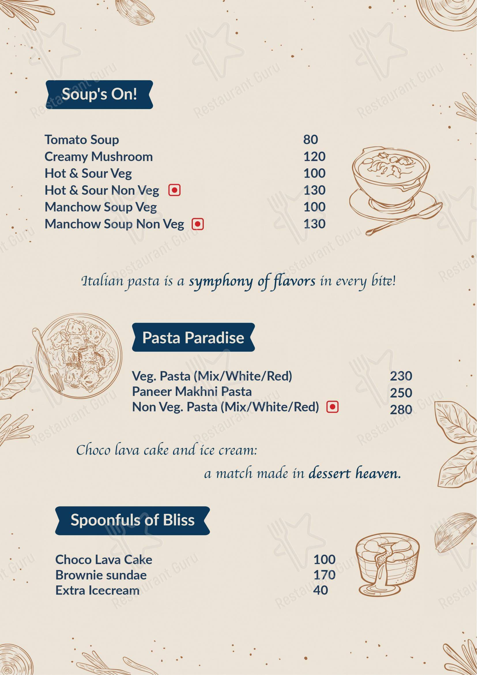 The Brar's Cafe in Fazilka - Menu