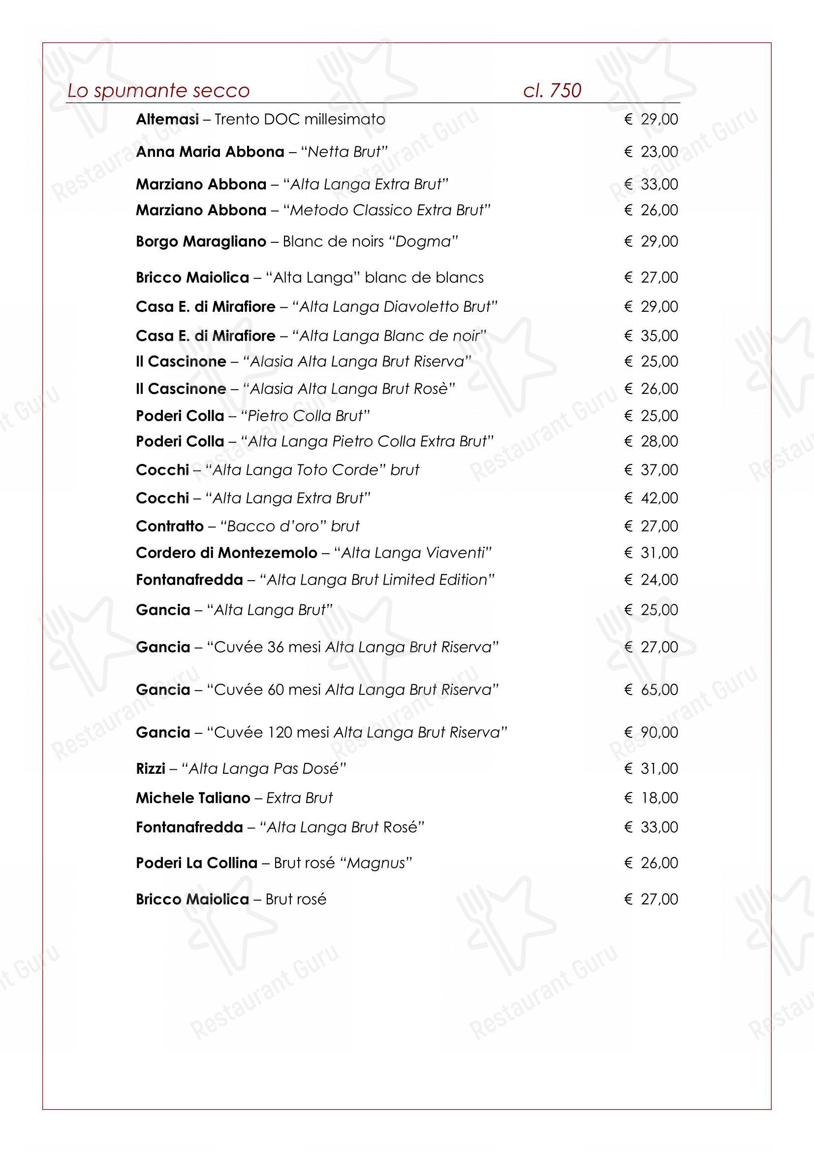 Trattoria Salvetti in Paroldo - Menu bar