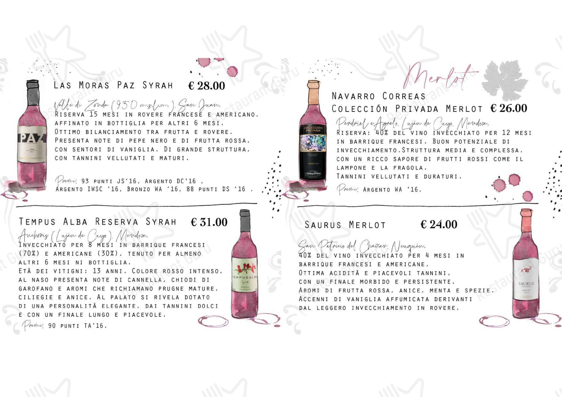 Menu bar per Volver steakhouse