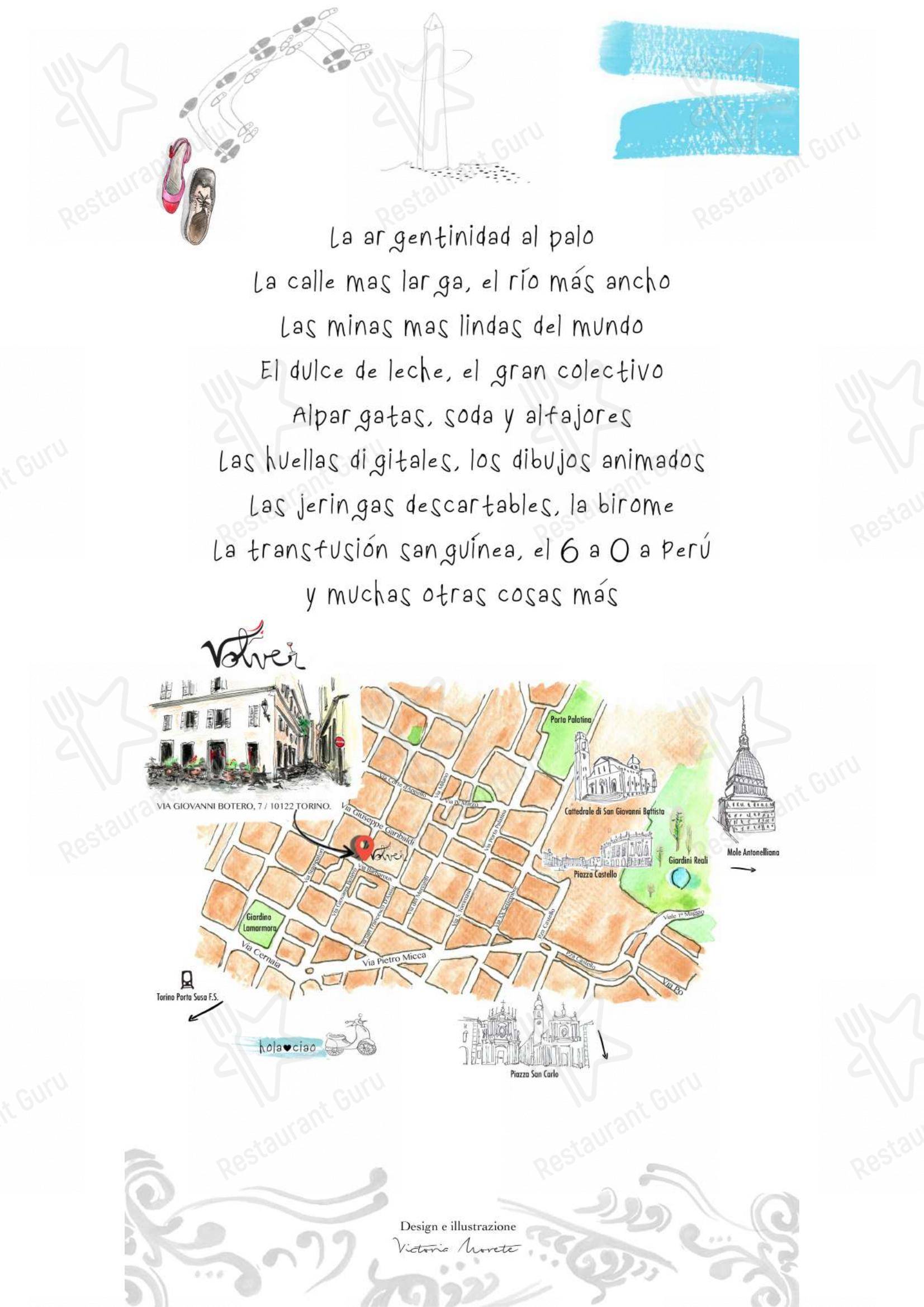 Menu per Volver in Torino