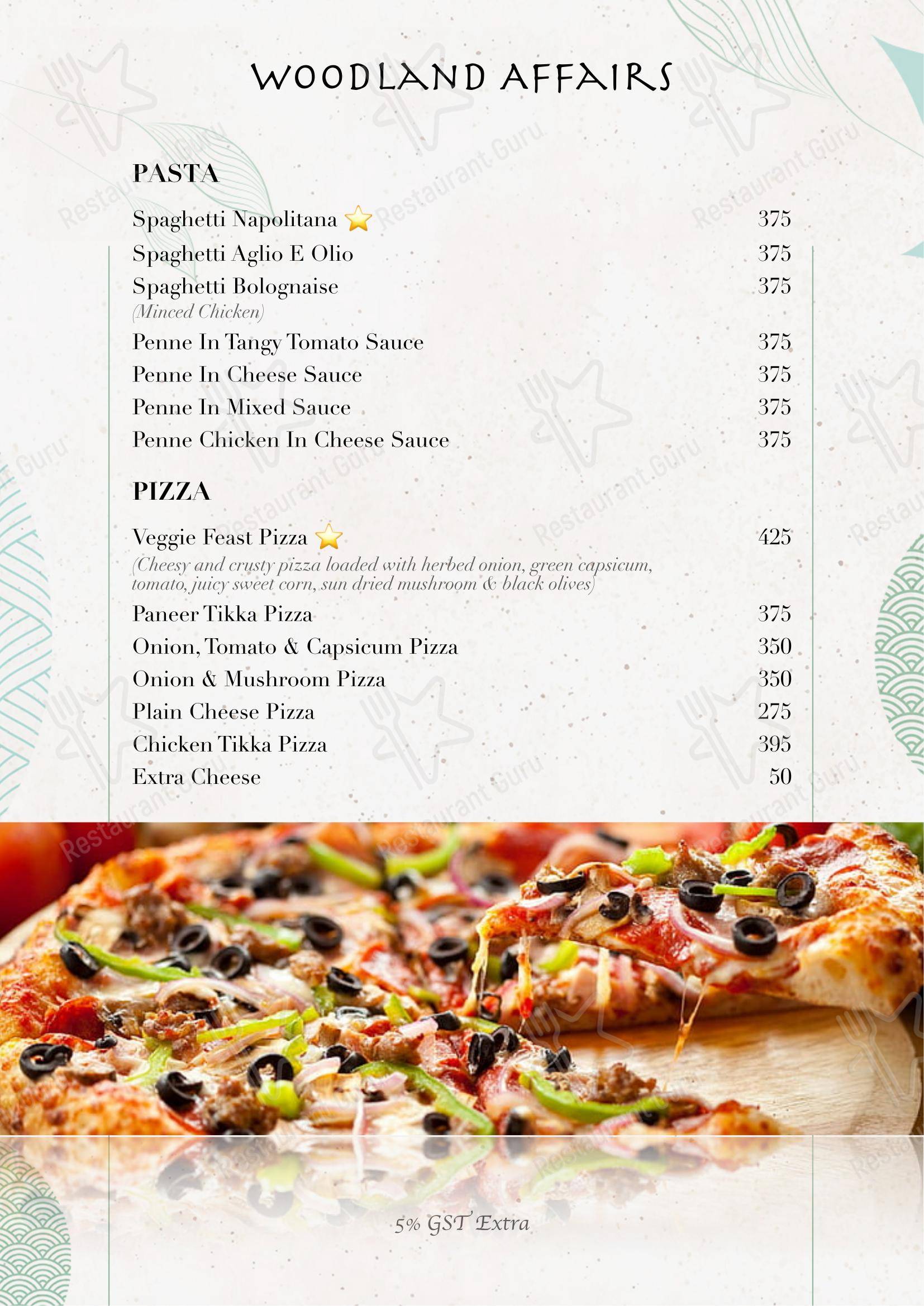 Woodland Affairs in New Delhi - Основное меню