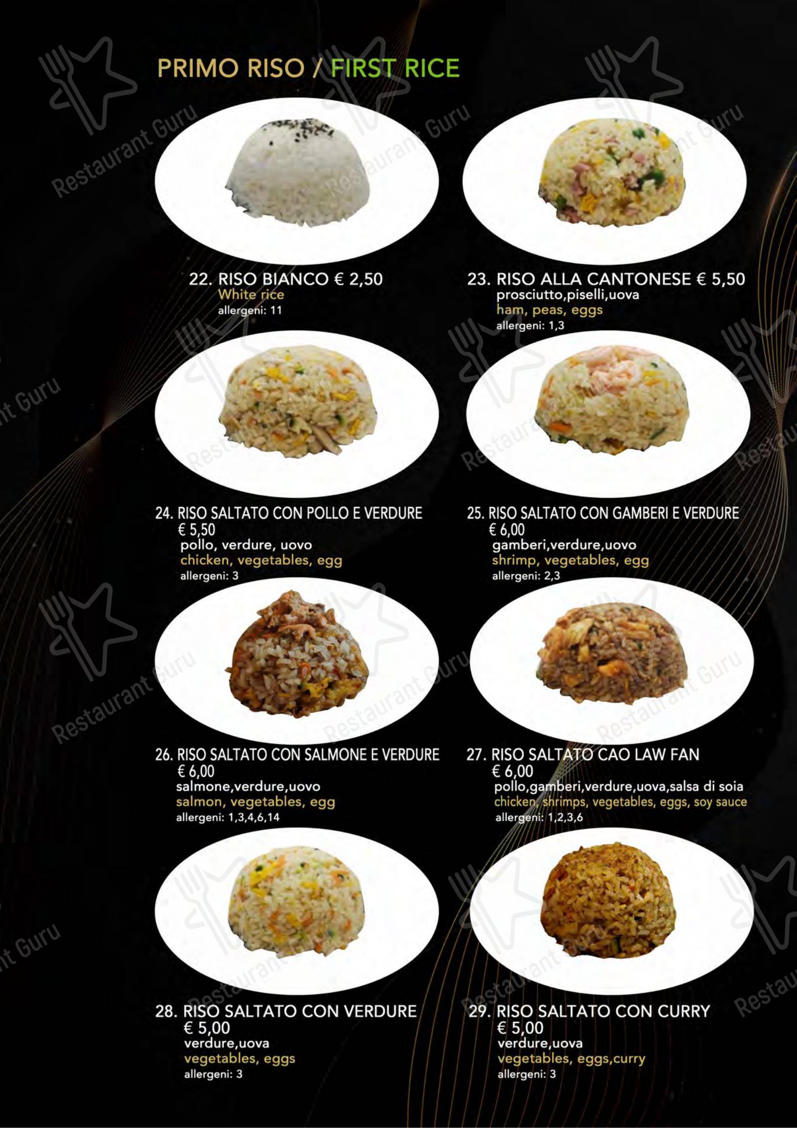Menu per Yugo in Varazze