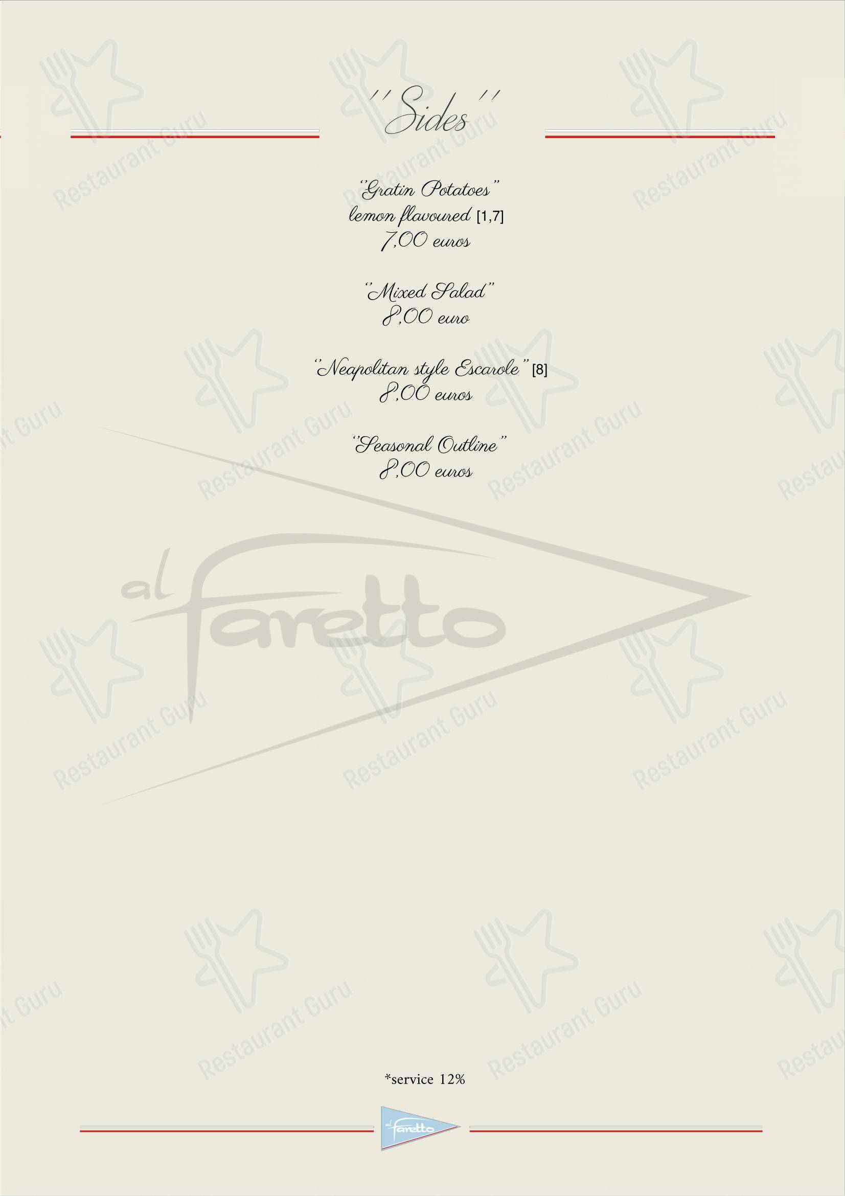 Menu bar per al Faretto - Terrazza sul mare in Napoli