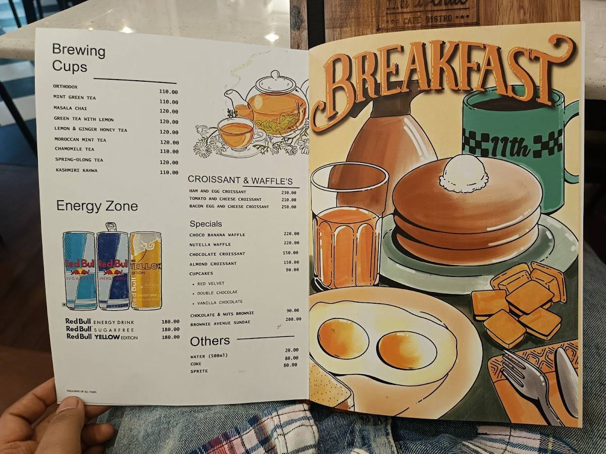 11th Avenue Cafe Bistro menu