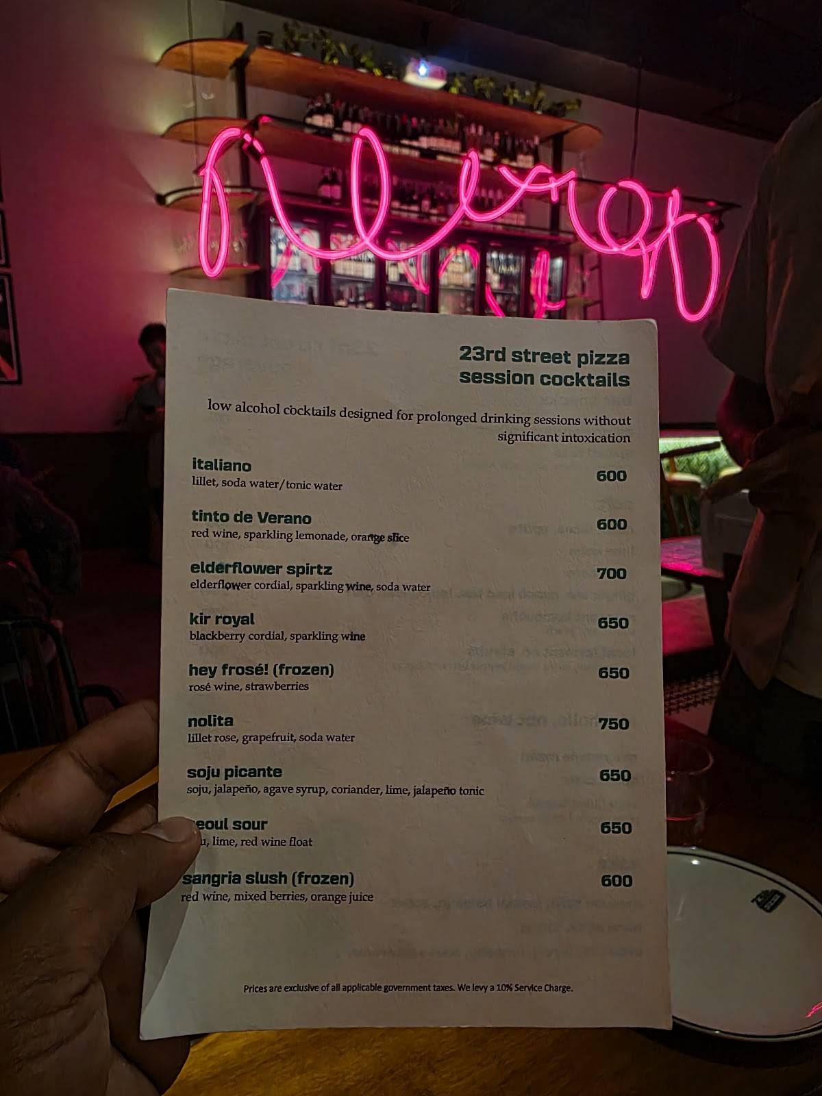 23rd Street Pizza menu