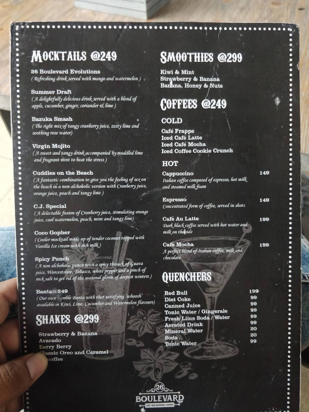 26 BOULEVARD menu