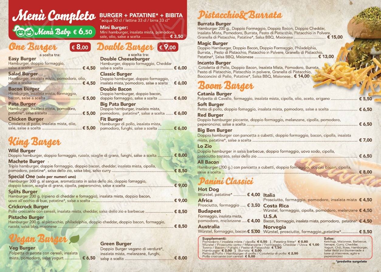 Menu per 3 Per Te Hamburgeria ristorante