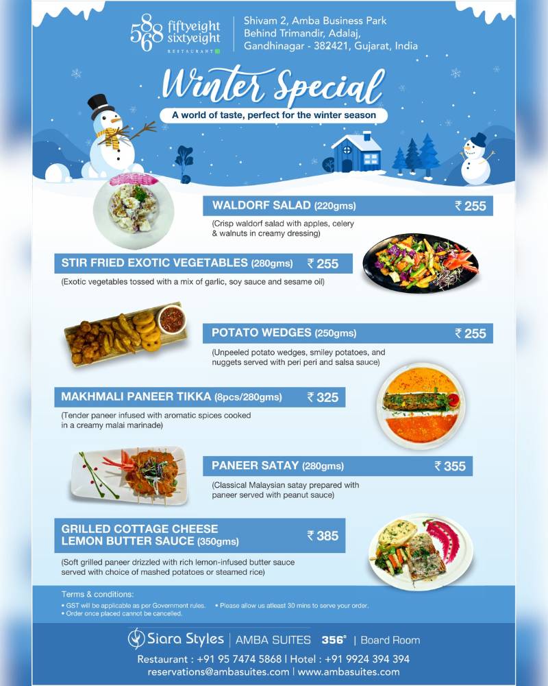 5868 Restaurant menu