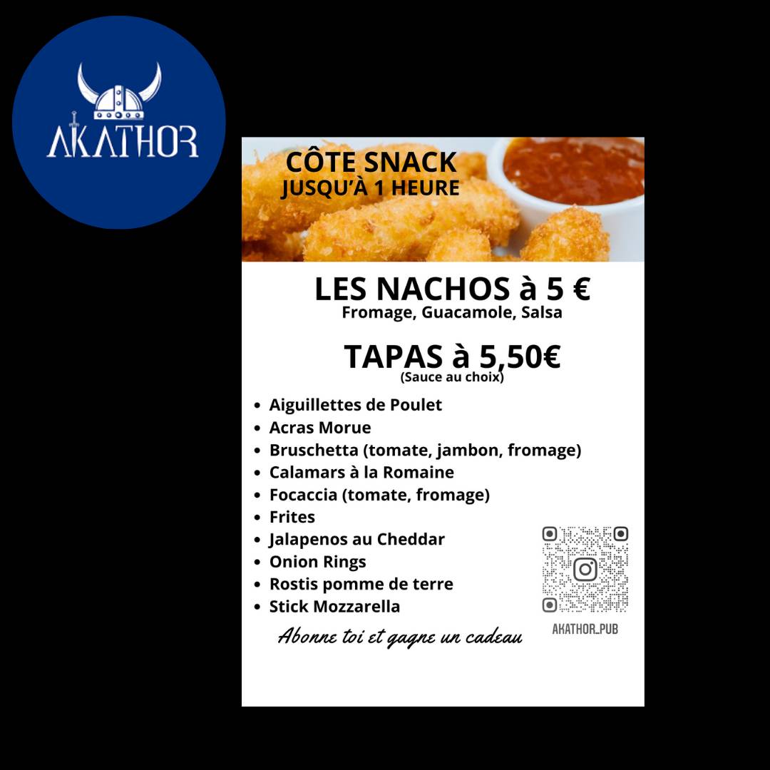 Menu de AKATHOR PUB