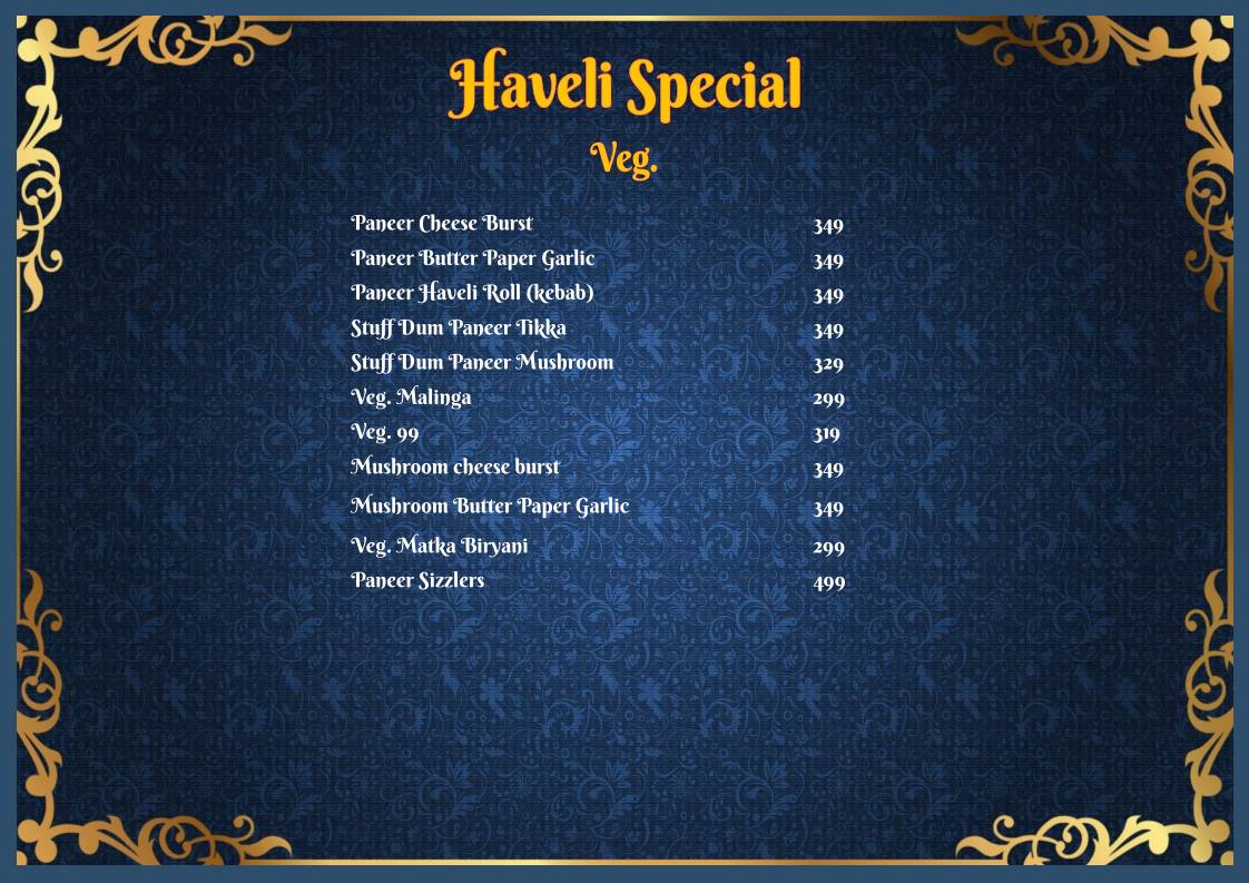 Aao Kabhi Haveli Pe Restaurant menu