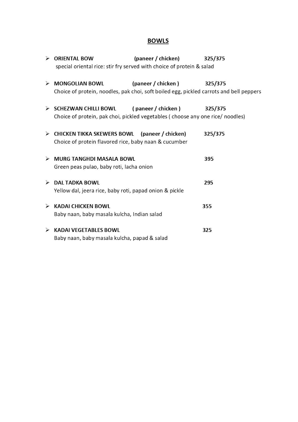 Menu at Absorb - The Boutique Bar, Hyderabad