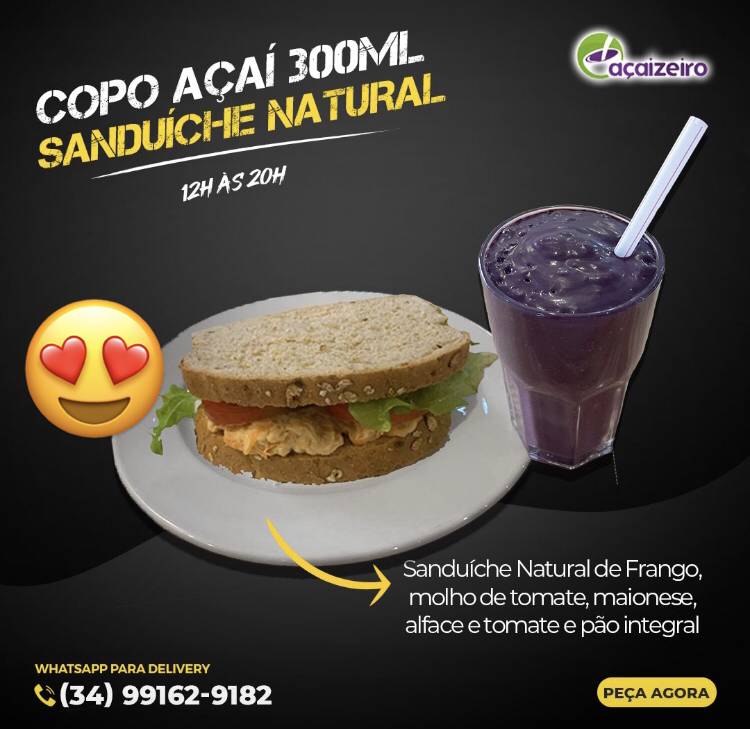 Açaizeiro cardápio