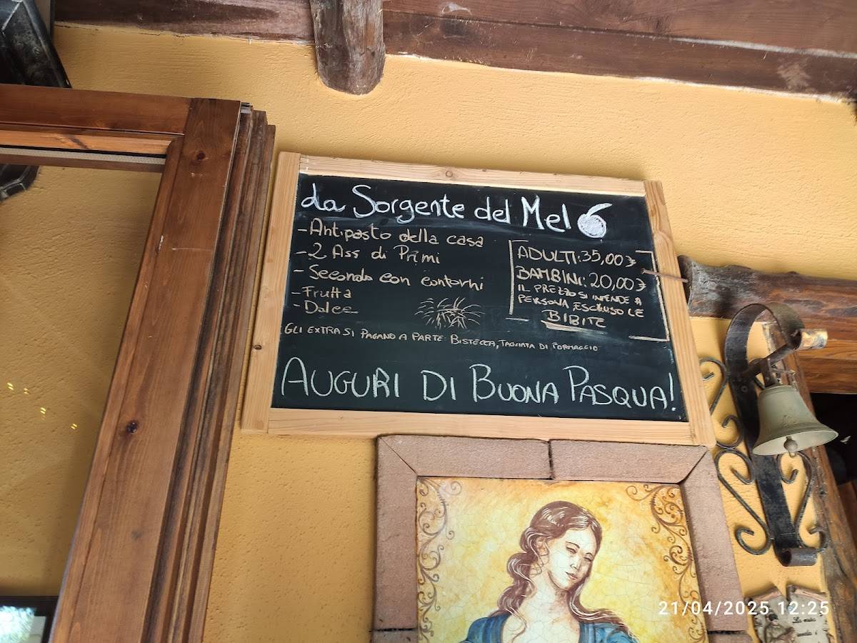 Menu di La Sorgente del Melo 