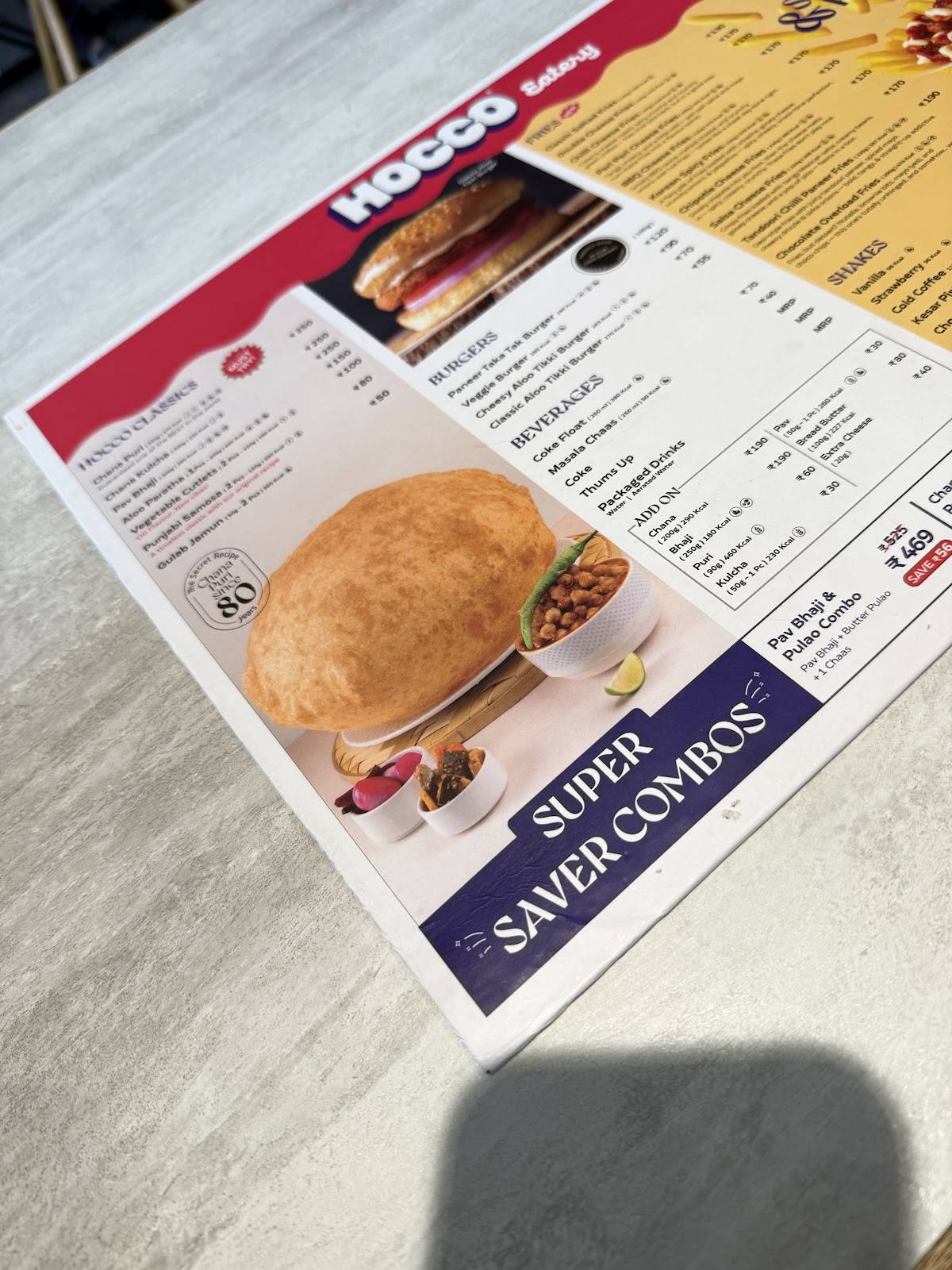 Hocco Eatery (Vastrapur Lake) menu