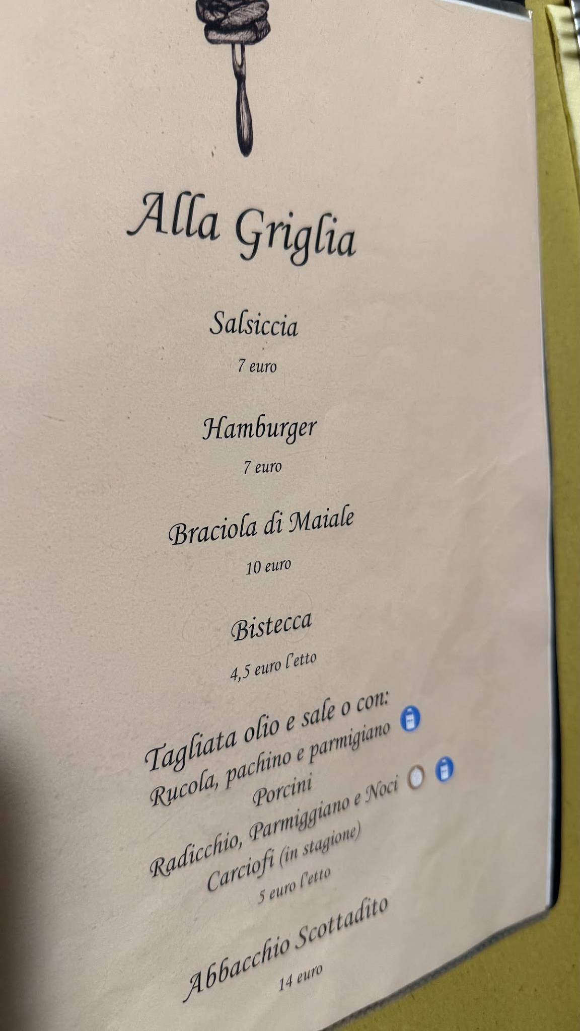 Menu di Al Buco 