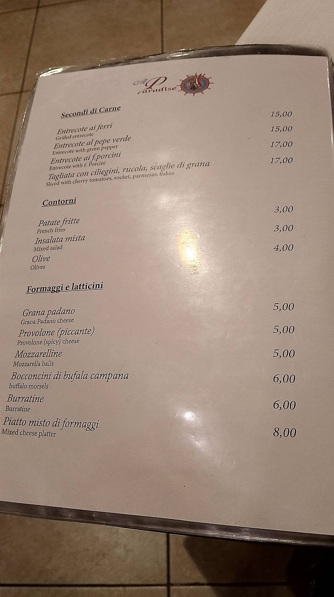 Menu di Al Paradise 