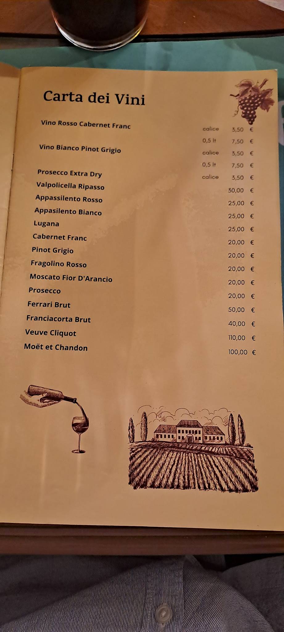 Menu di Al Pioniere 