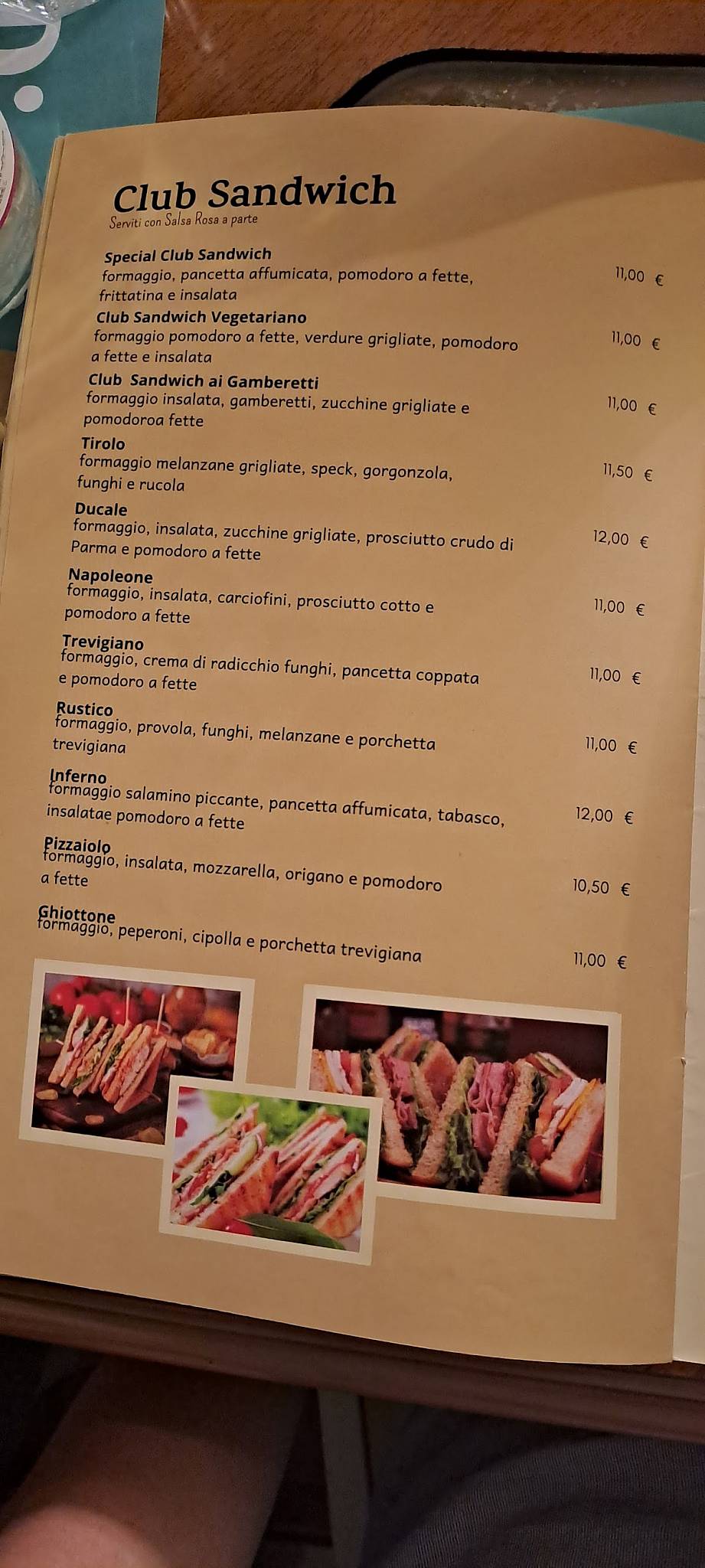 Menu di Al Pioniere 